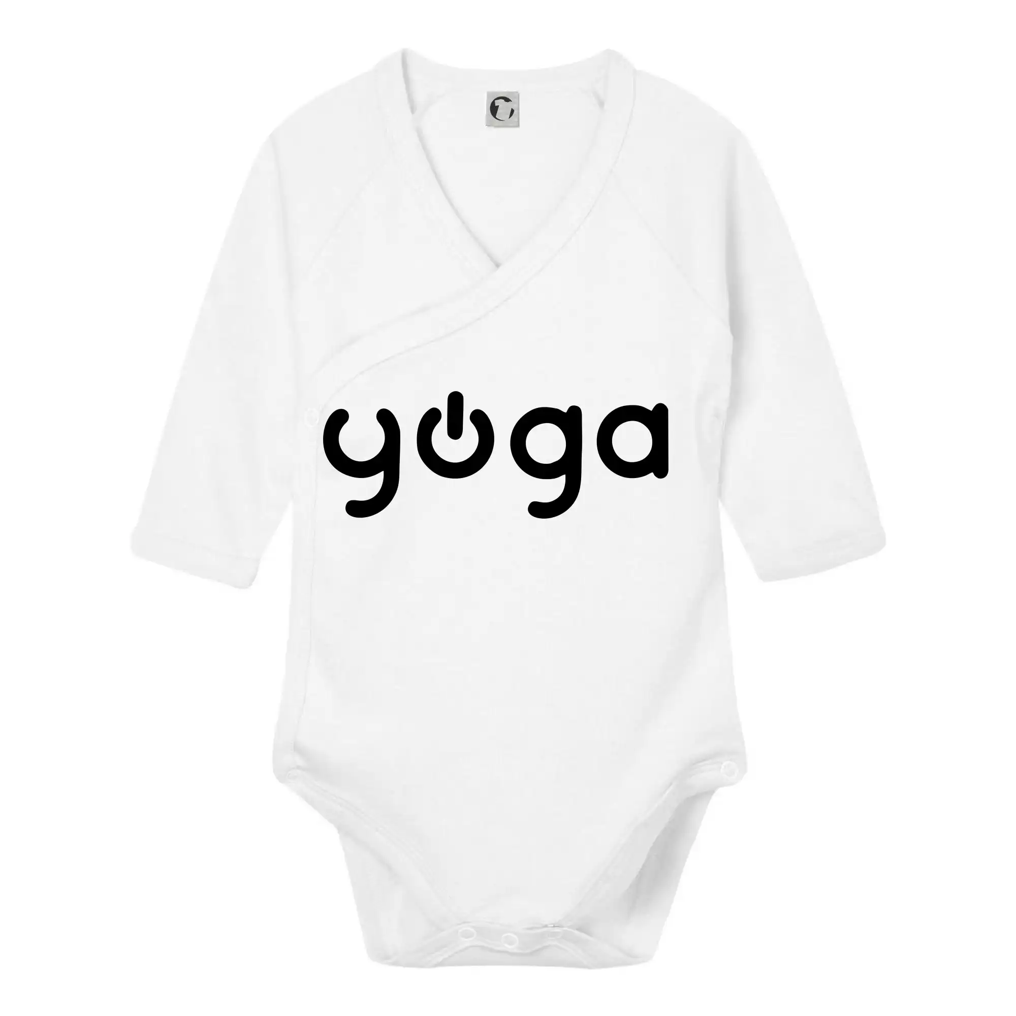 Tričká na jógu - Power yoga logo - Body zavinovacie s dlhým rukávom