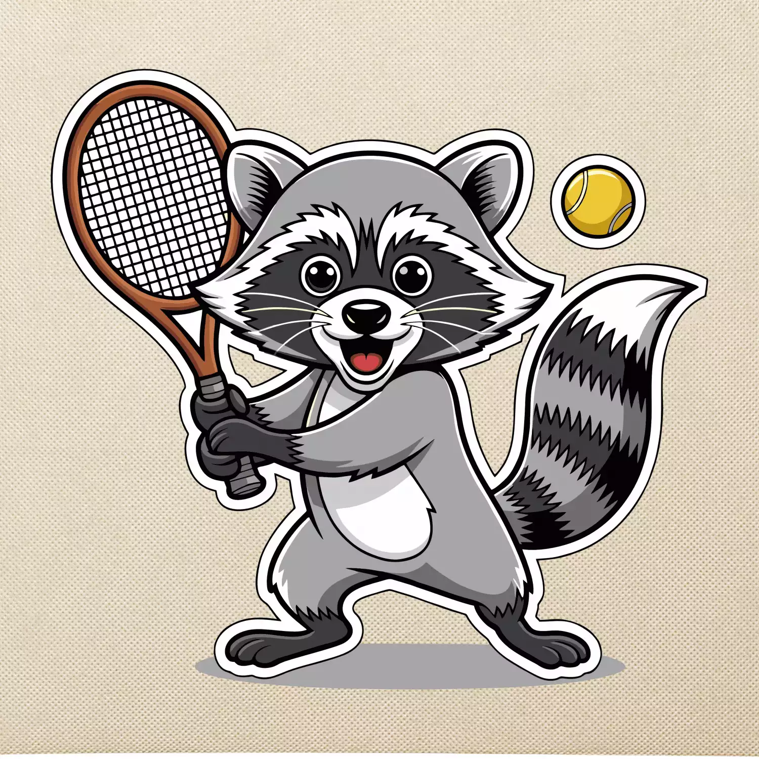 Mýval hraje tenis kreslený