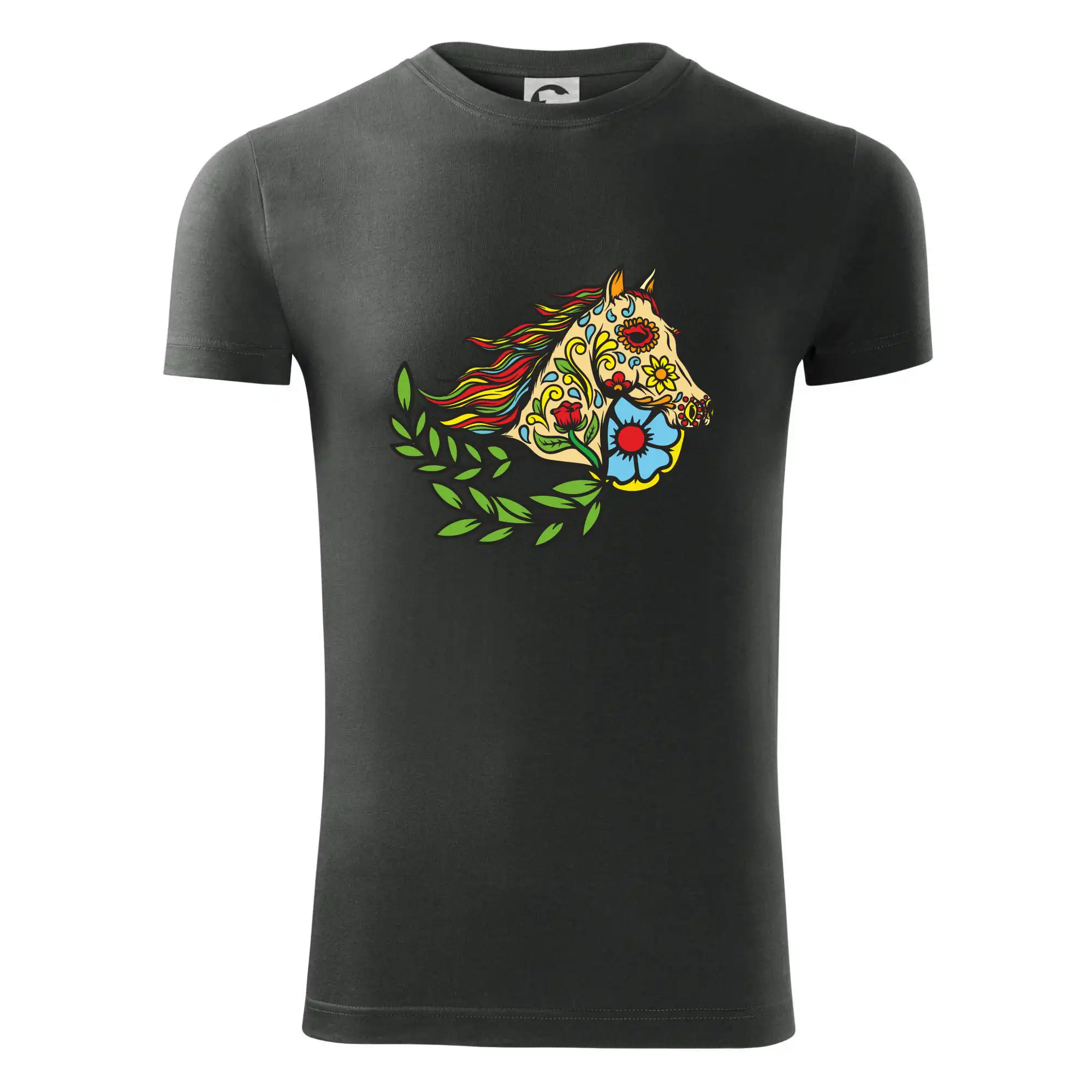 Kůň barevný s listy