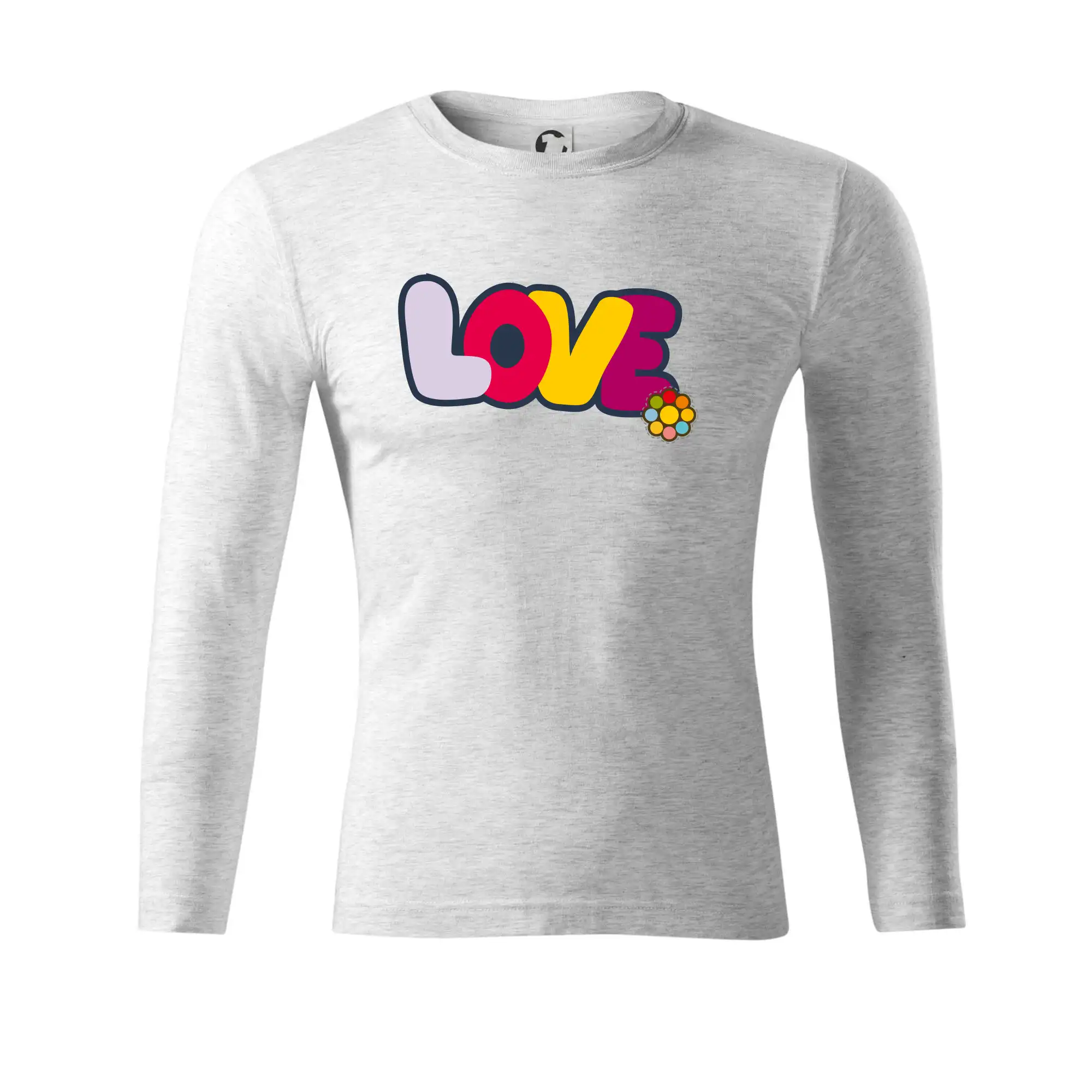 Love nápis s květinou