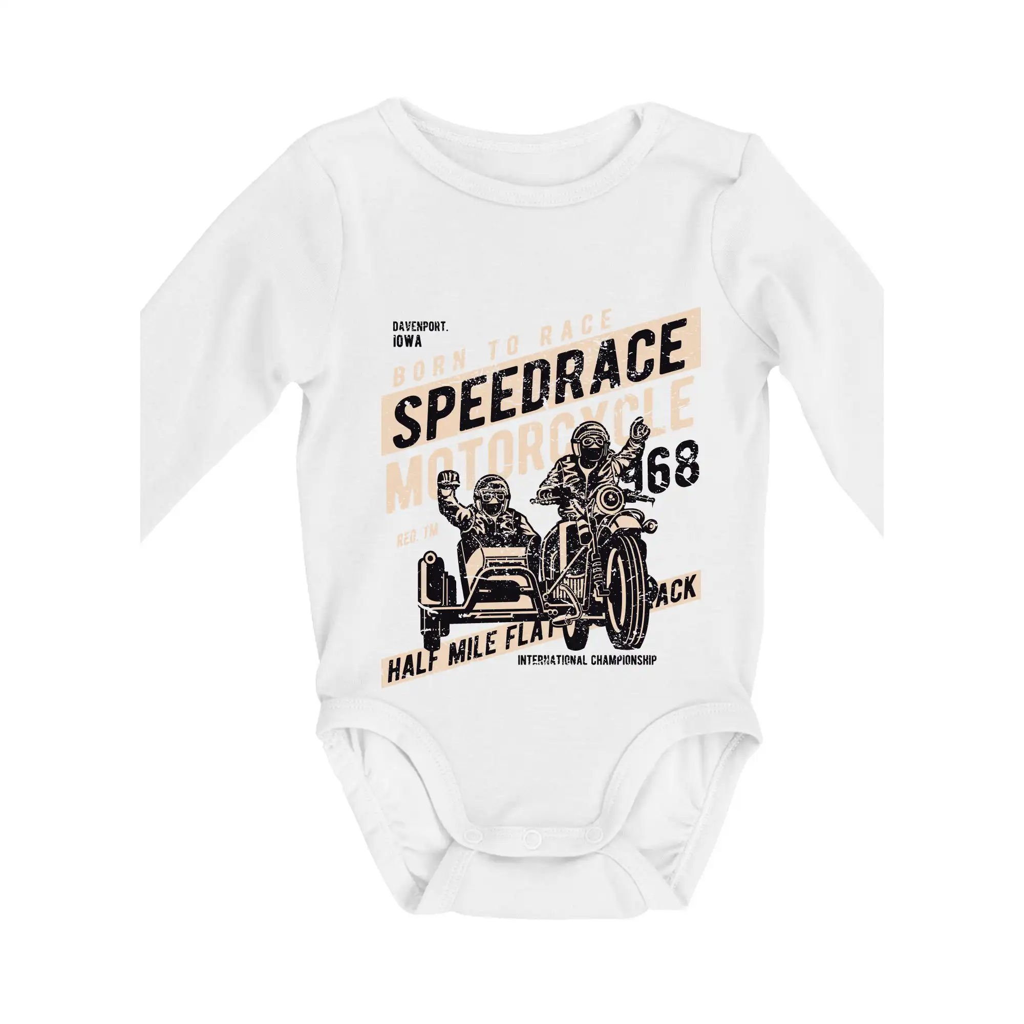 Tričká a mikiny s potlačou motoriek – pre pravých motorkárov - Speedrace - Body dojčenské s dlhým rukávom