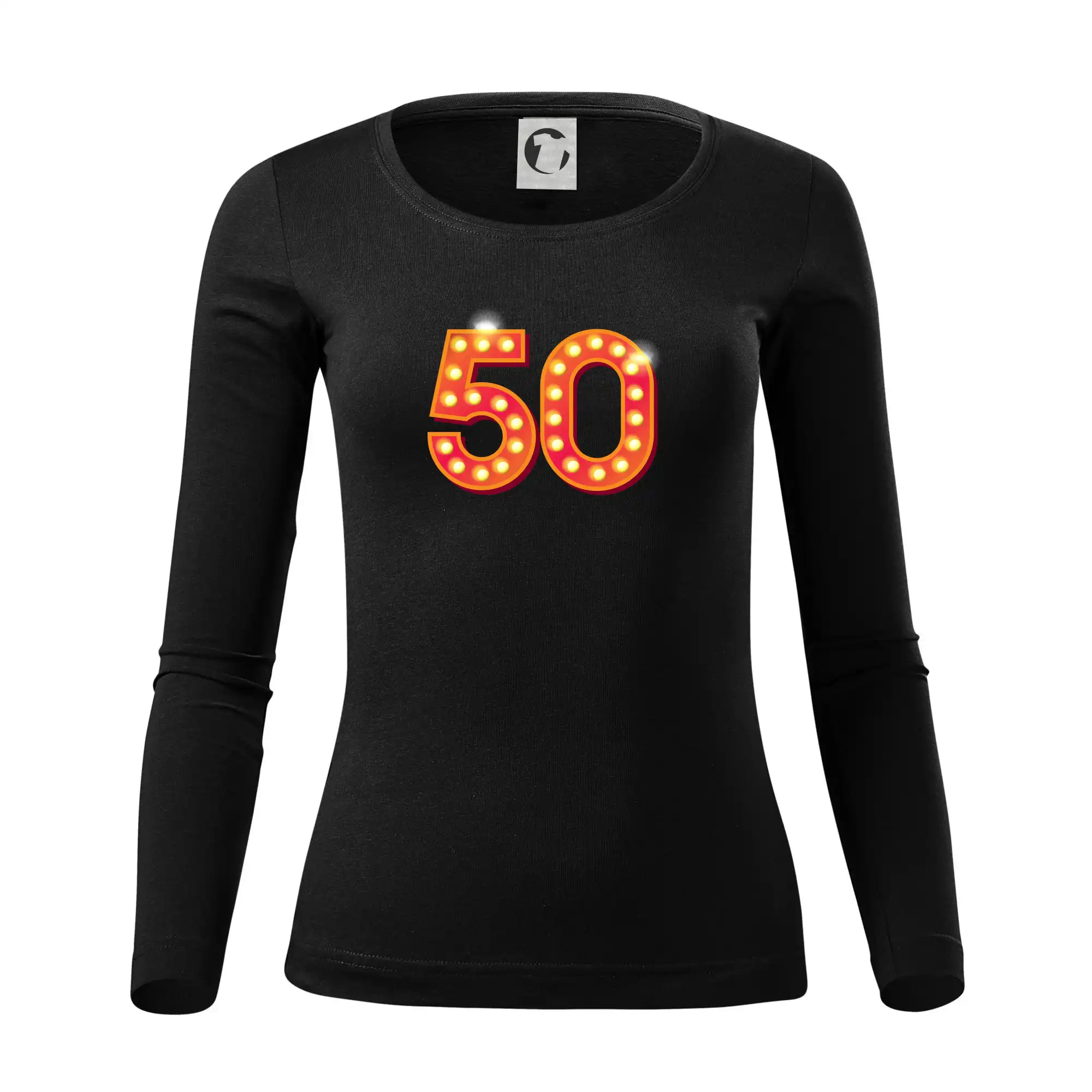 Trička k 50. narodeninám - Čísla žiarovky 50 - Dámske tričko FIT-T LS - zužené