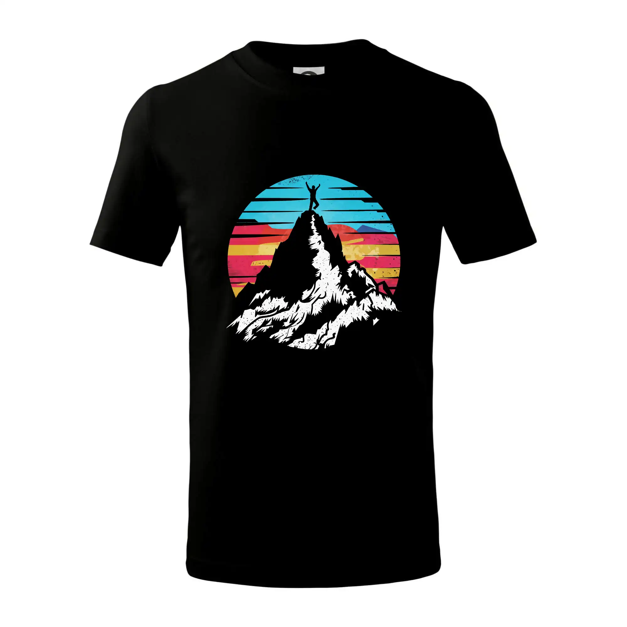 Trička pro horolezcov - Horolezec - farebné pruhy - Tričko detské bavlnené