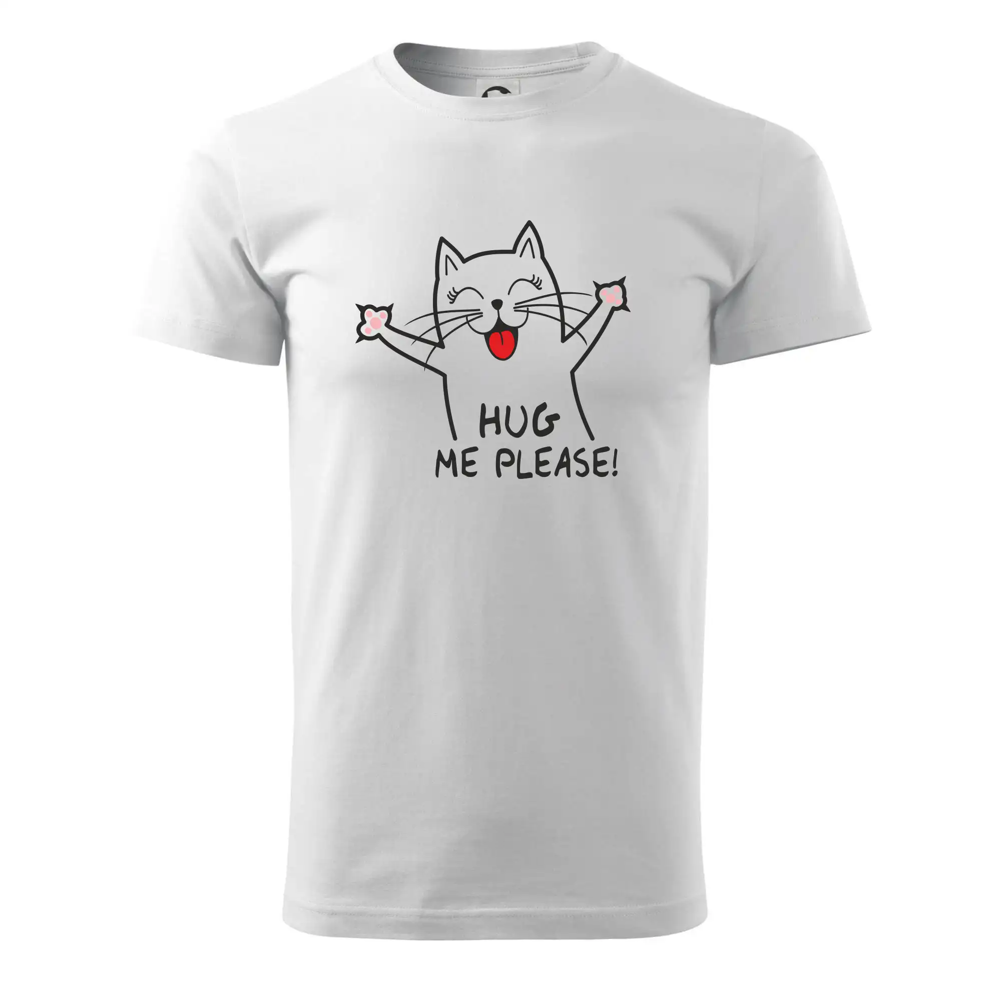 Vtipná tričká s mačkou - Mačka hug me please - Tričko extra veľké  (5-8XL)