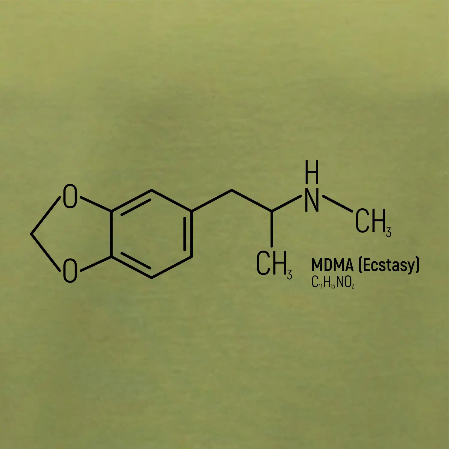 Molekulární struktura MDMA Extáze