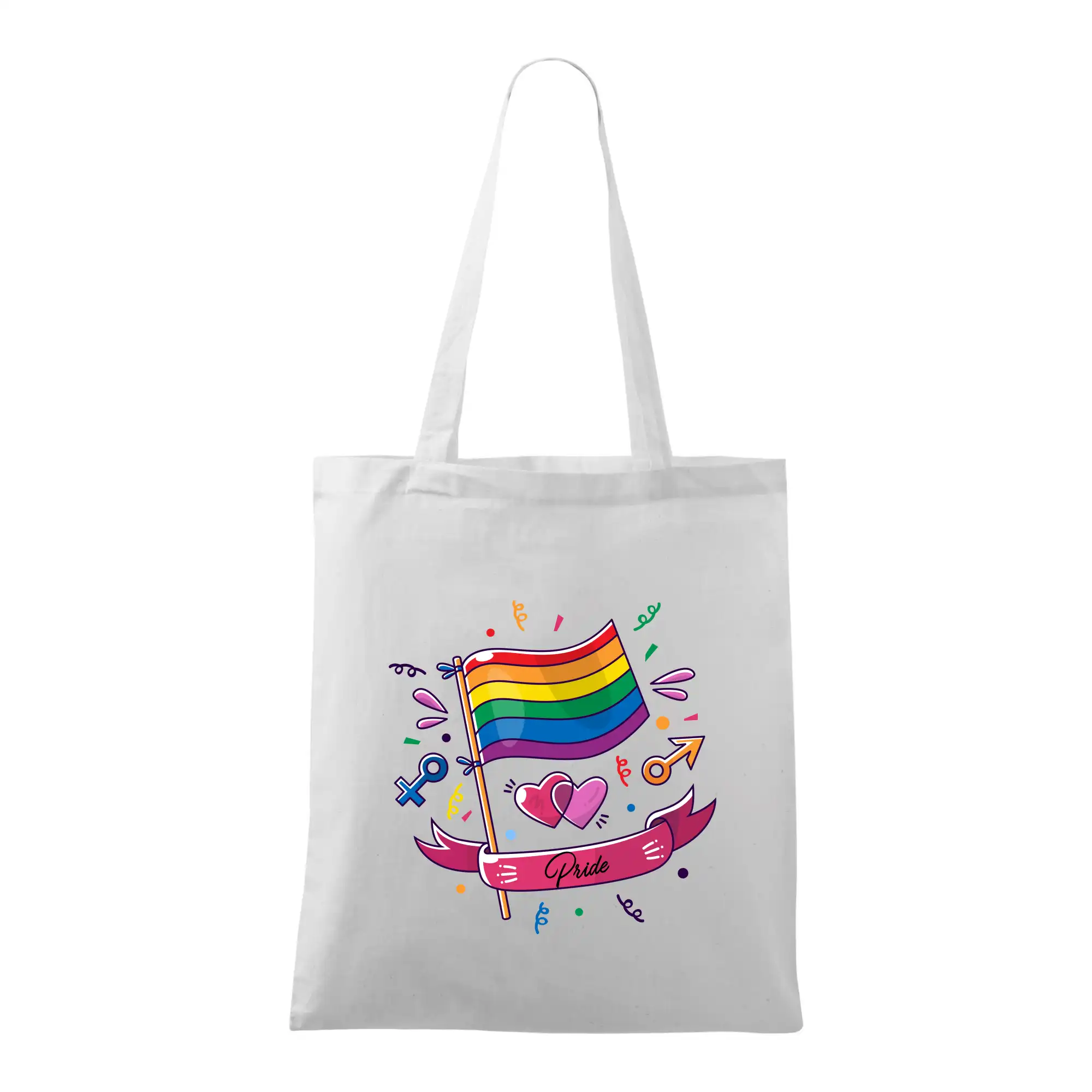 Tričká pre LGBT a Queer komunitu - Pride vlajka - Taška bavlnená