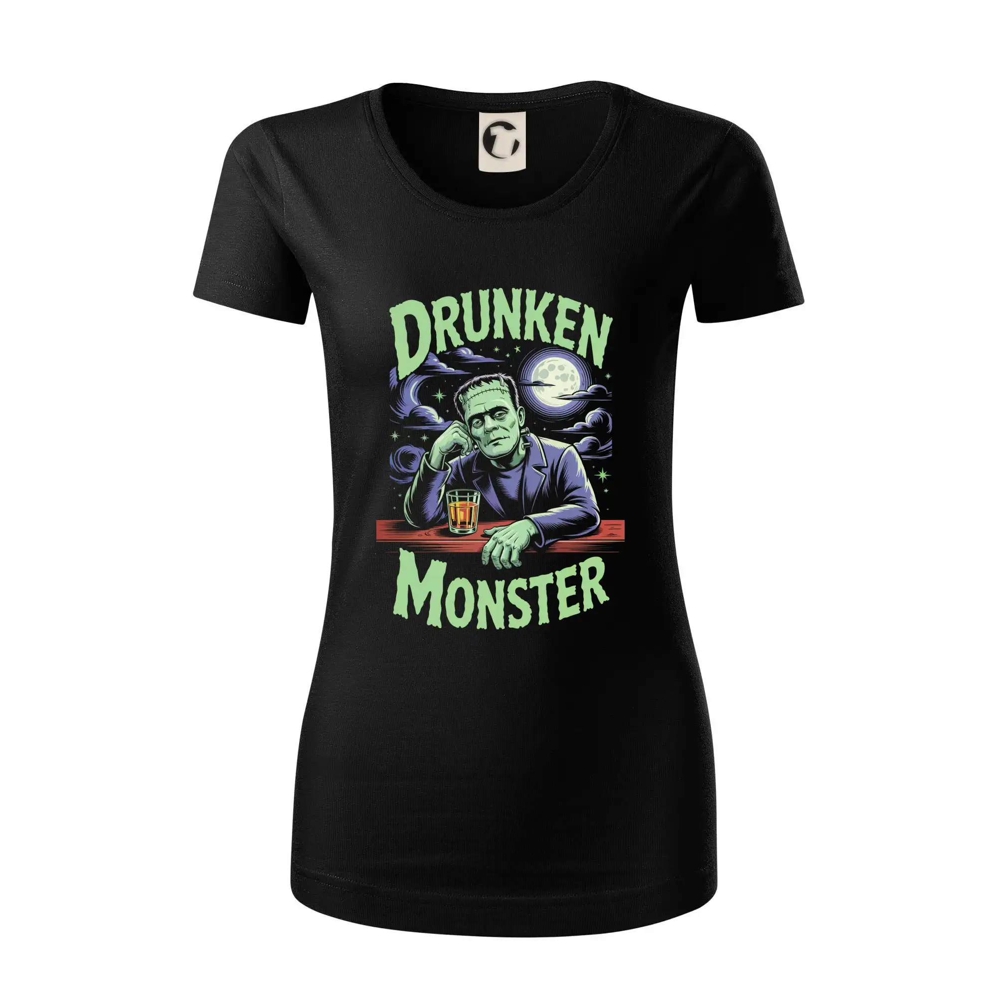 Vtipná tričká s motívmi pitie - ostatné - Drunken Monster - Dámske tričko z organickej bavlny Origin (GOTS)