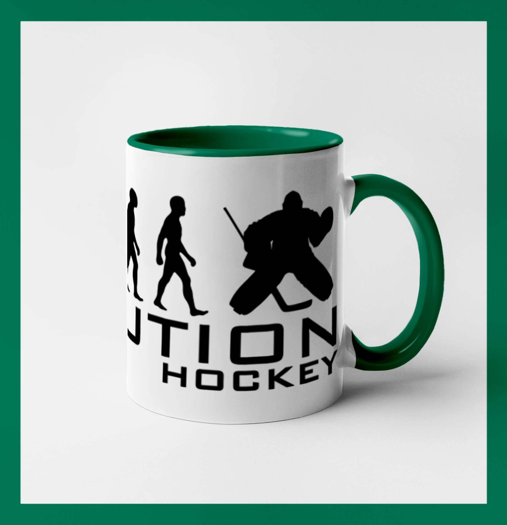 Tričká s potlačou evolúcia - Evolúcia Hockey brankár - Hrnček 