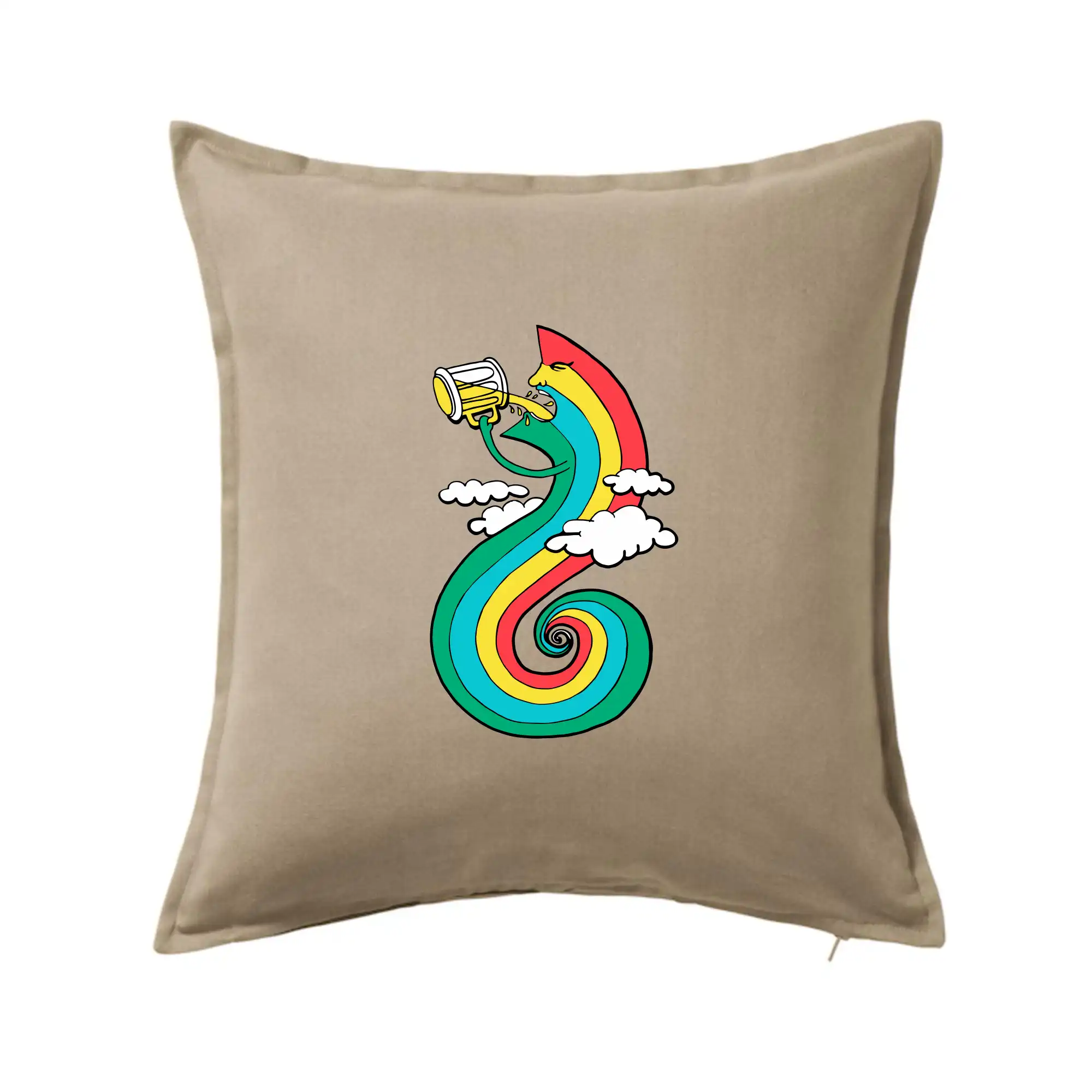 Vtipná tričká s motívmi pitie - ostatné - Pijem ako dúha (Pecka design) - Vankúš 50x50