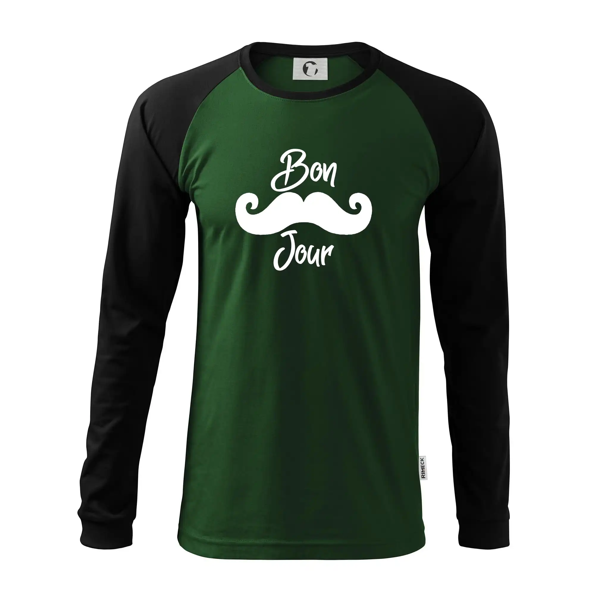 Tričká s fúzikmi - Mustache Bon Jour - Pánske tričko s dlhým rukávom LS130