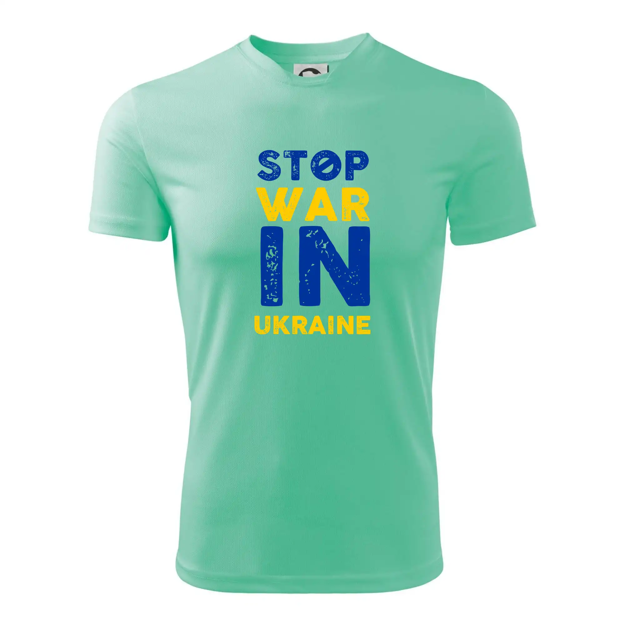 Barevný nápis Stop war in ukraine