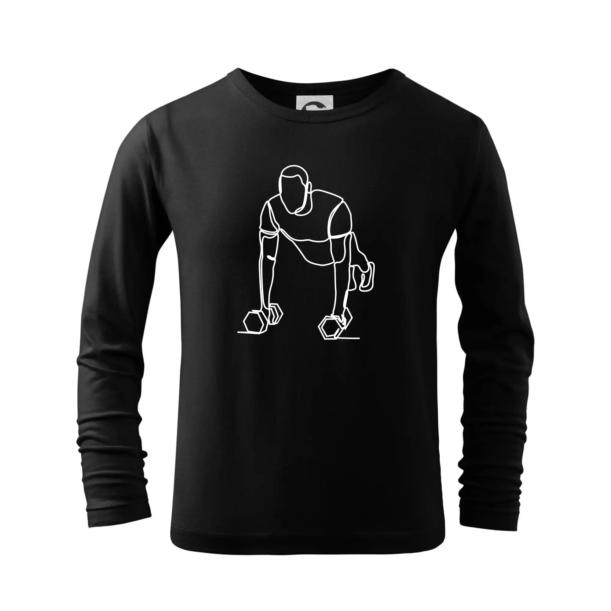 Tričká a mikiny s obrázkami jedným ťahom - Tréner fitness jedným ťahom - Tričko detské Long Sleeve