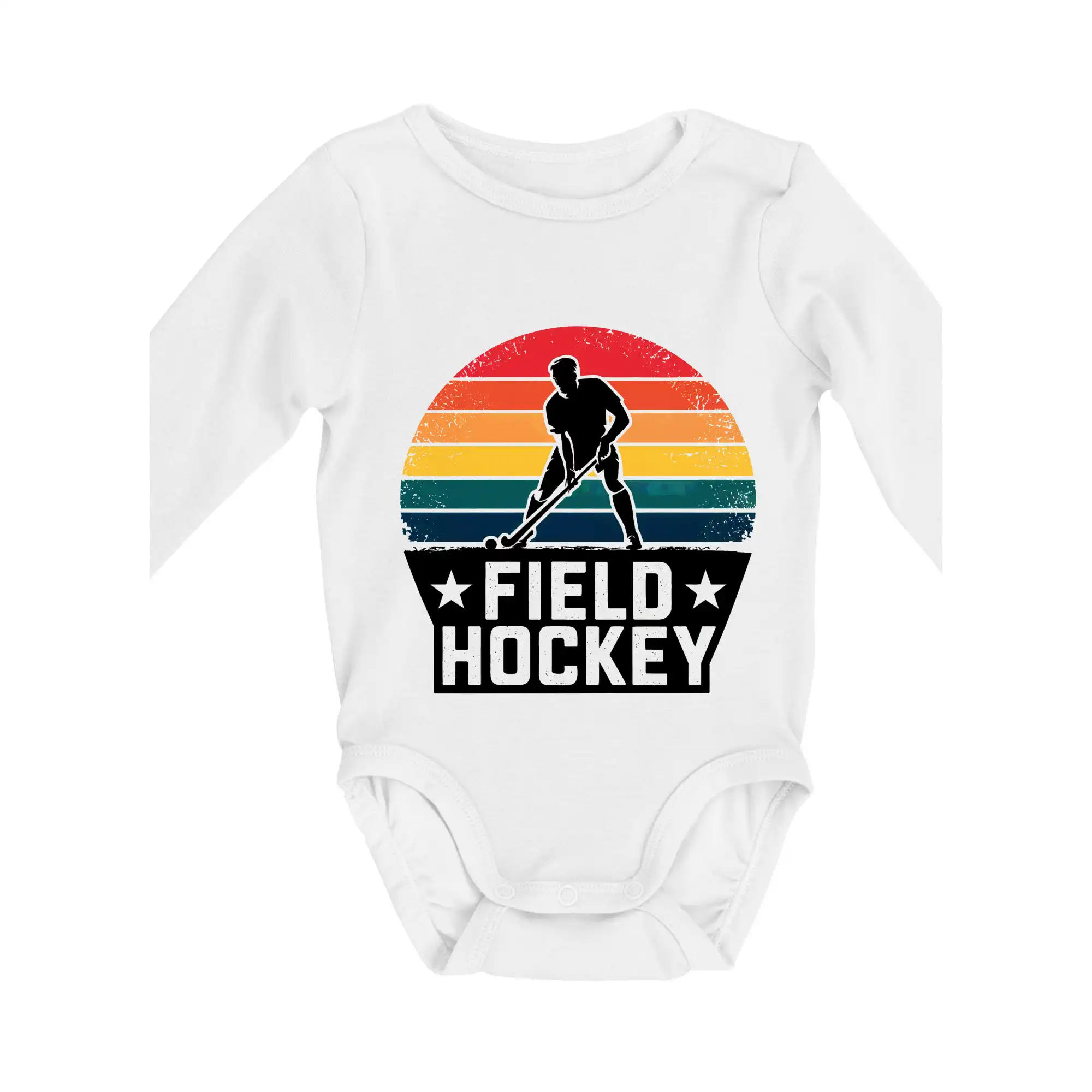 Ostatné športy - Field hockey vintage kruh - Body dojčenské s dlhým rukávom