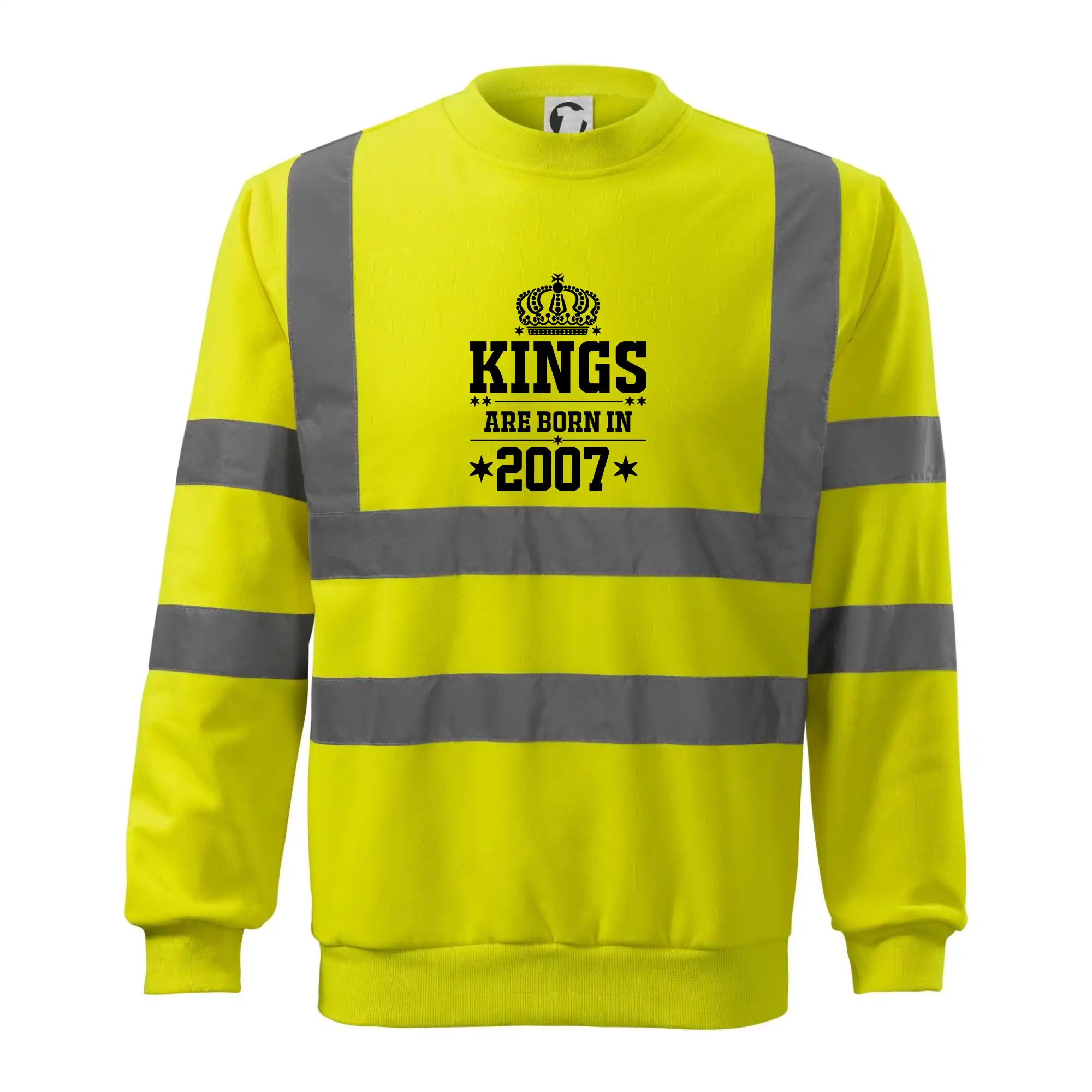 Trička s ročníkom 2007 - Kings are born in 2007 - Reflexná mikina