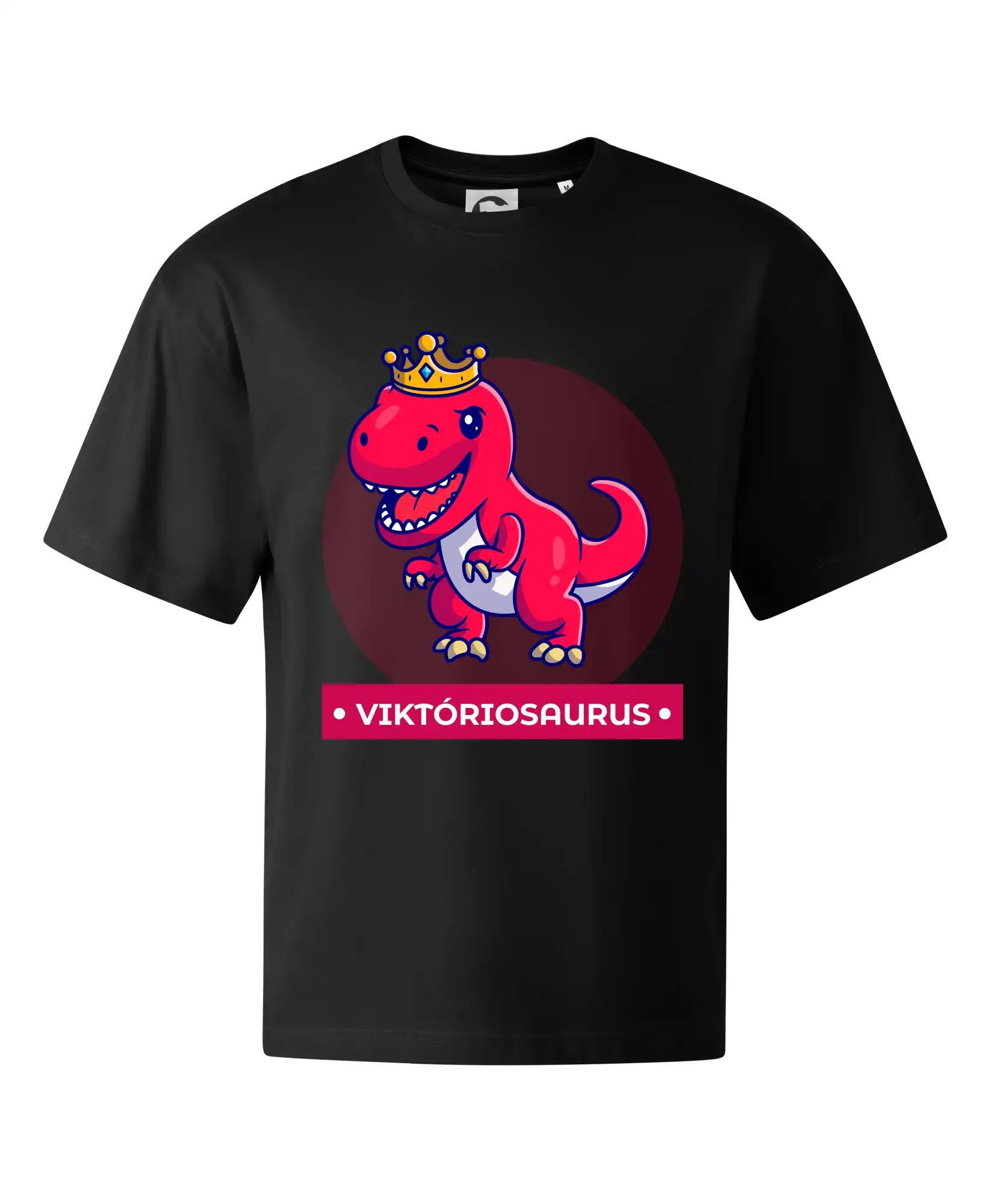 Detské tričká, mikiny a body s originálnymi potlačami | Veselé motívy pre chlapcov aj dievčatá - Dinosaurie mená - červený dinosaurus - Stage unisex - OVERSIZE