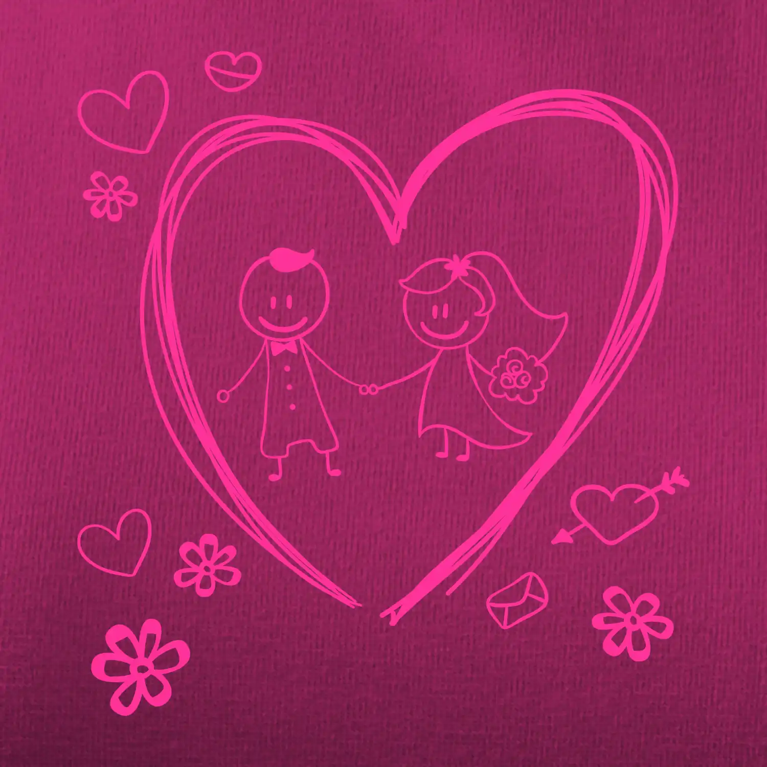 Svatba - kreslené srdce