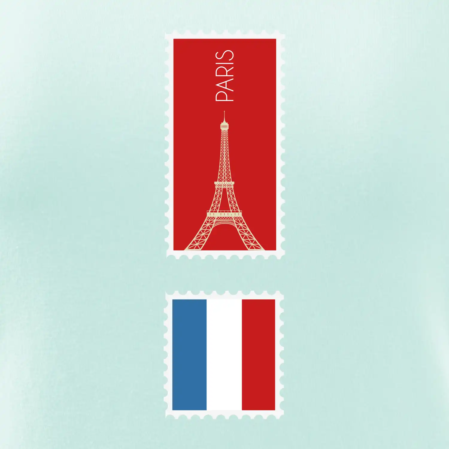Paříž známka barevná
