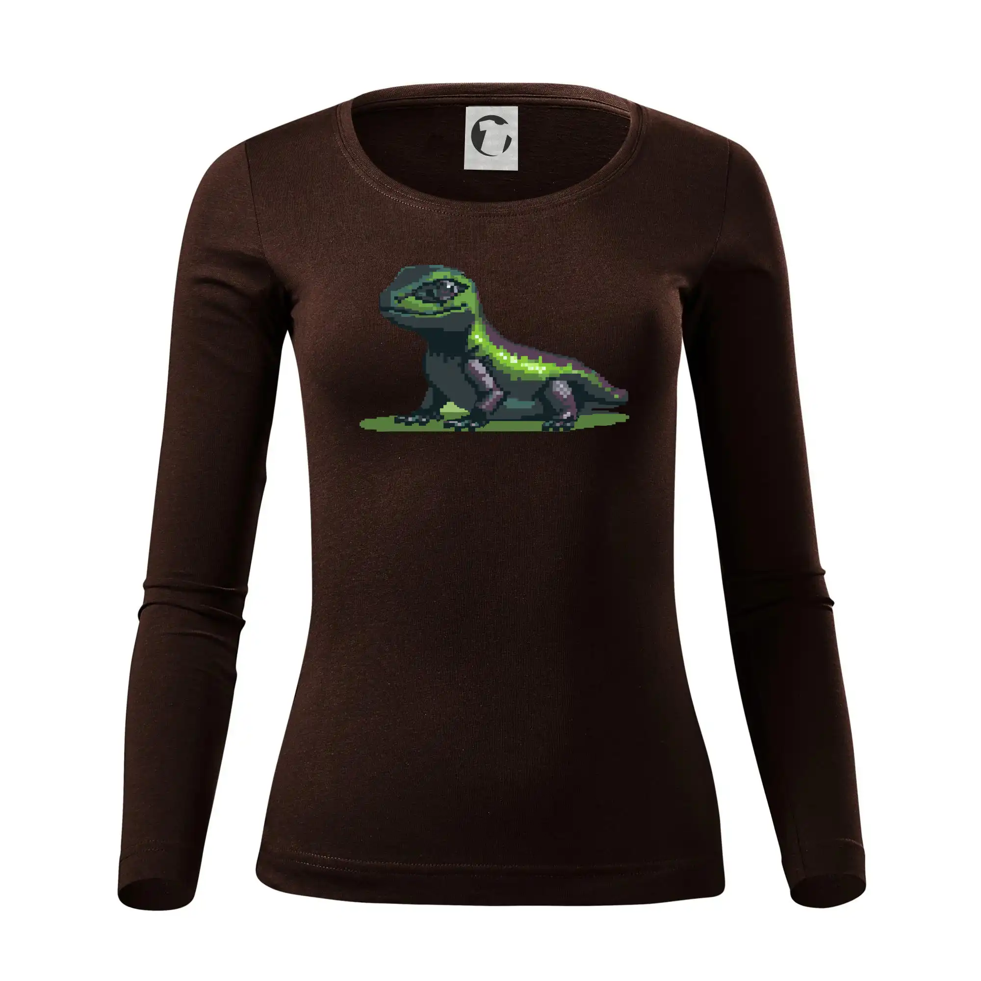 Tričká so zvieratami - Leguán pixel - Dámske tričko FIT-T LS - zužené