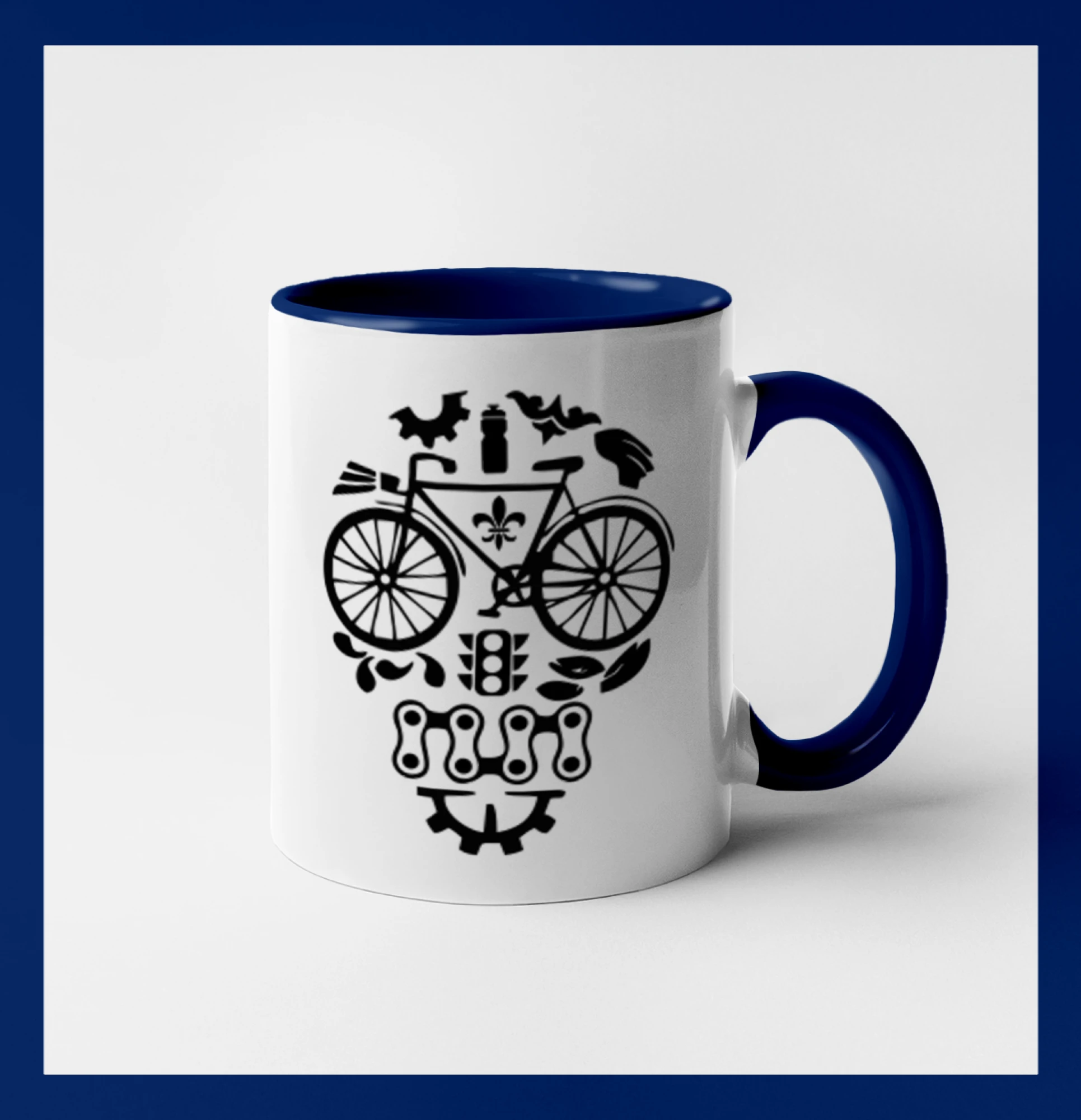 Tričko ako darček pre cyklistu - Bike lebka - Hrnček 