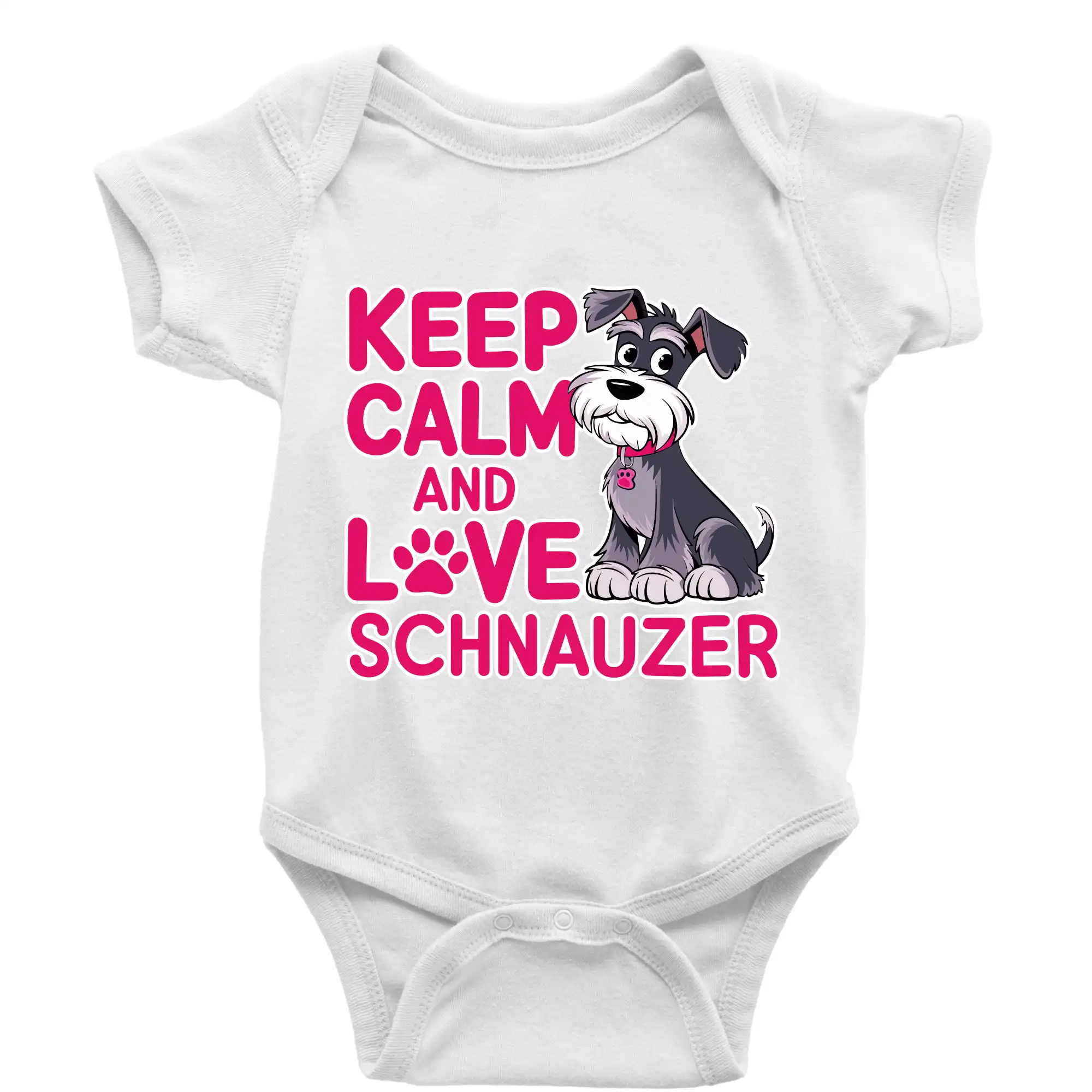 Ostatné psie plemená - Keep calm and love Schnauzer - Body dojčenské s krátkym rukávom