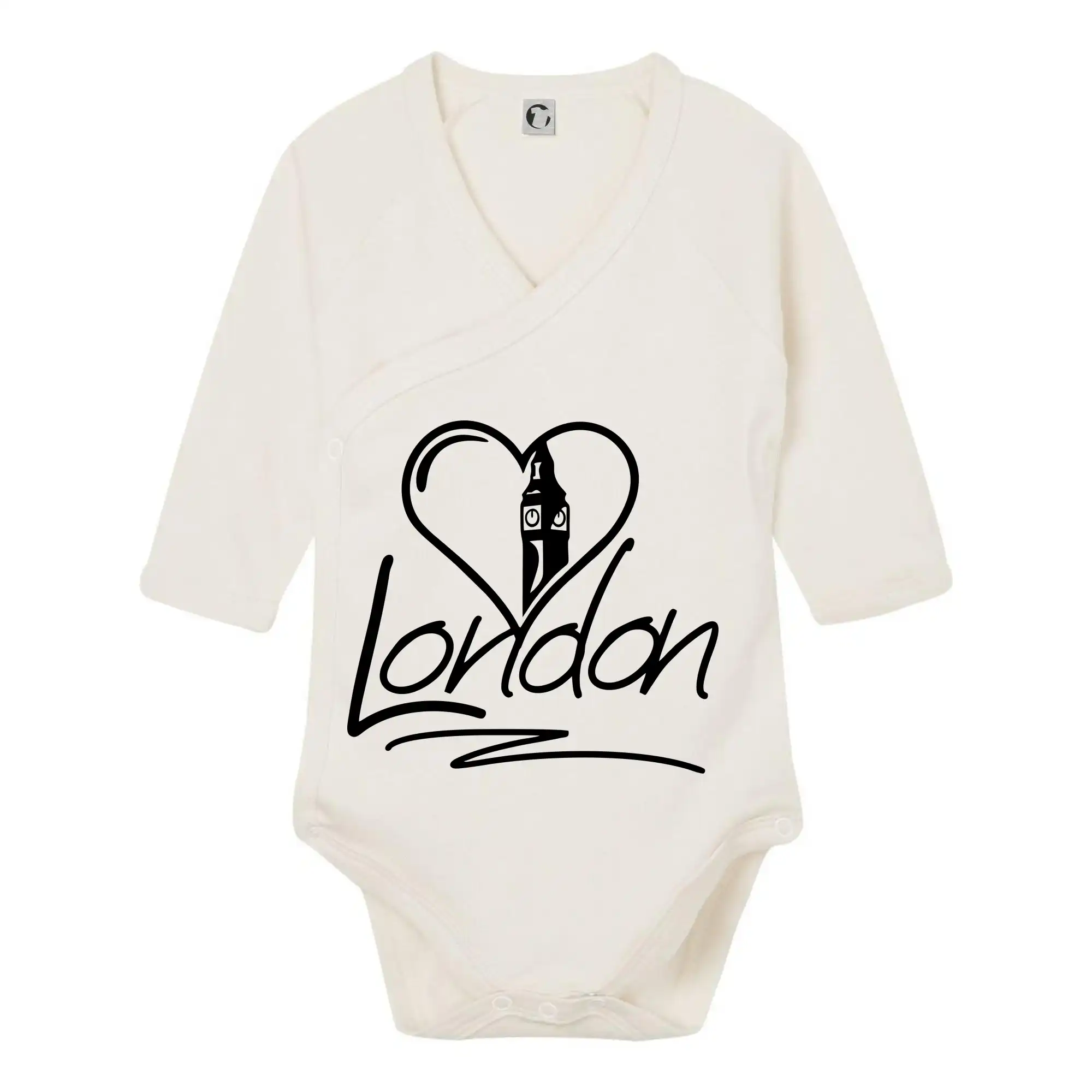 Tričká Anglicko - London Love - Body zavinovacie s dlhým rukávom