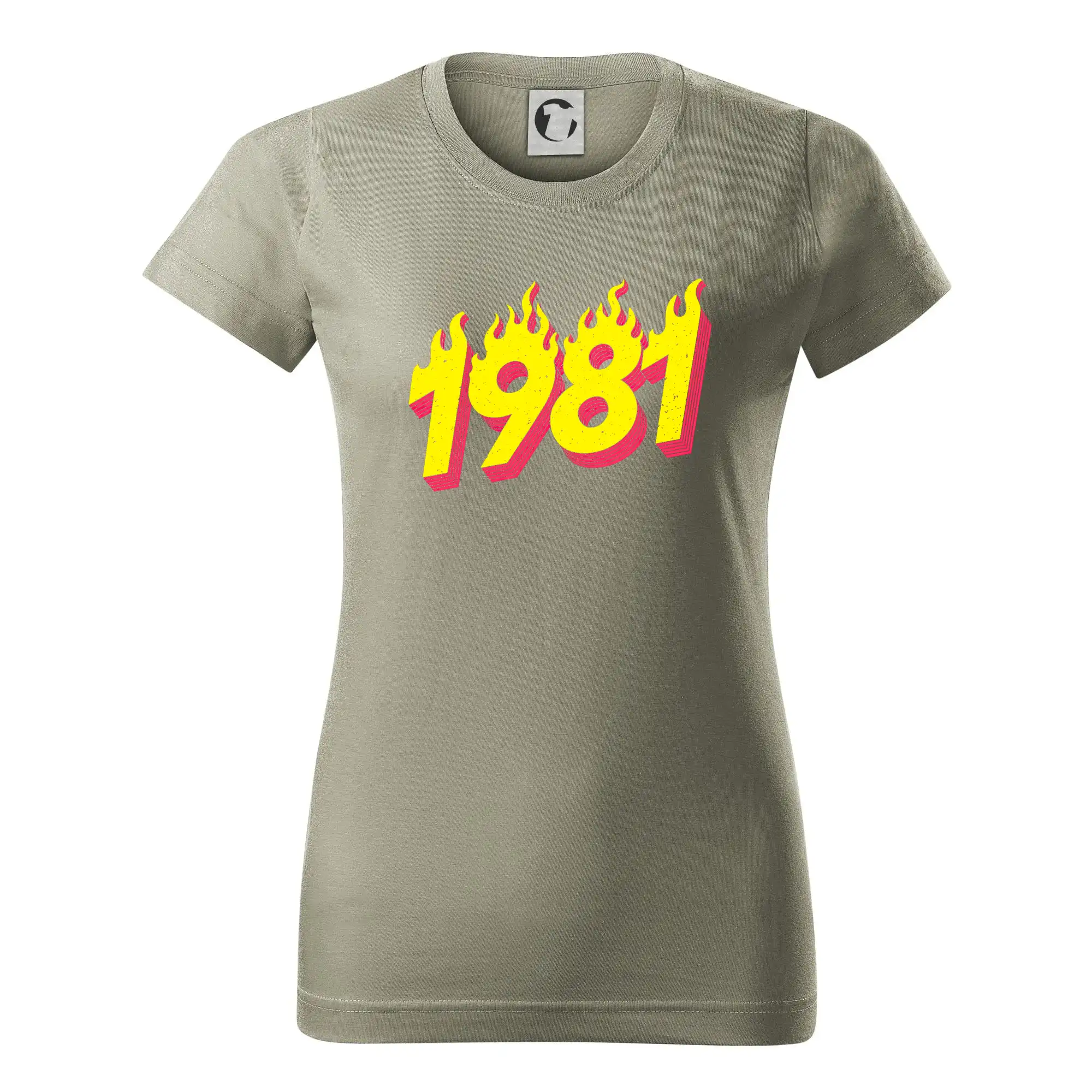 Trička s ročníkom 1981 - Narodeniny v ohni 1981 - Dámske tričko basic - ľahko voľnejšie a dlhšie