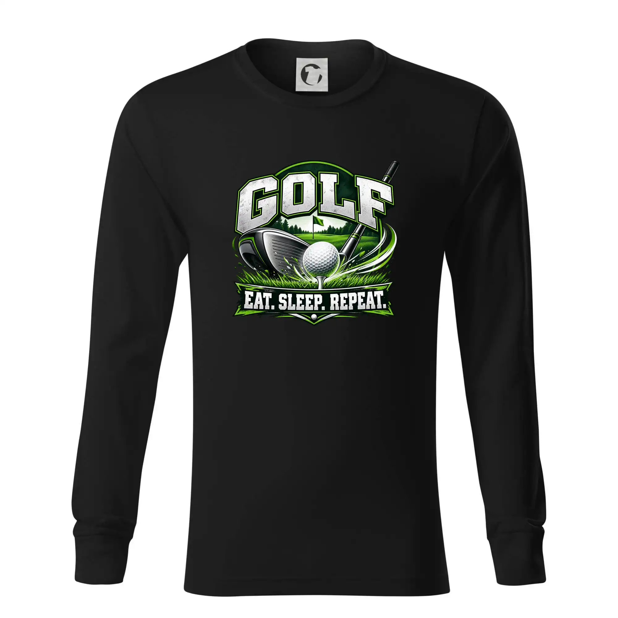 Golfová hůl s míčkem eat sleep repeat