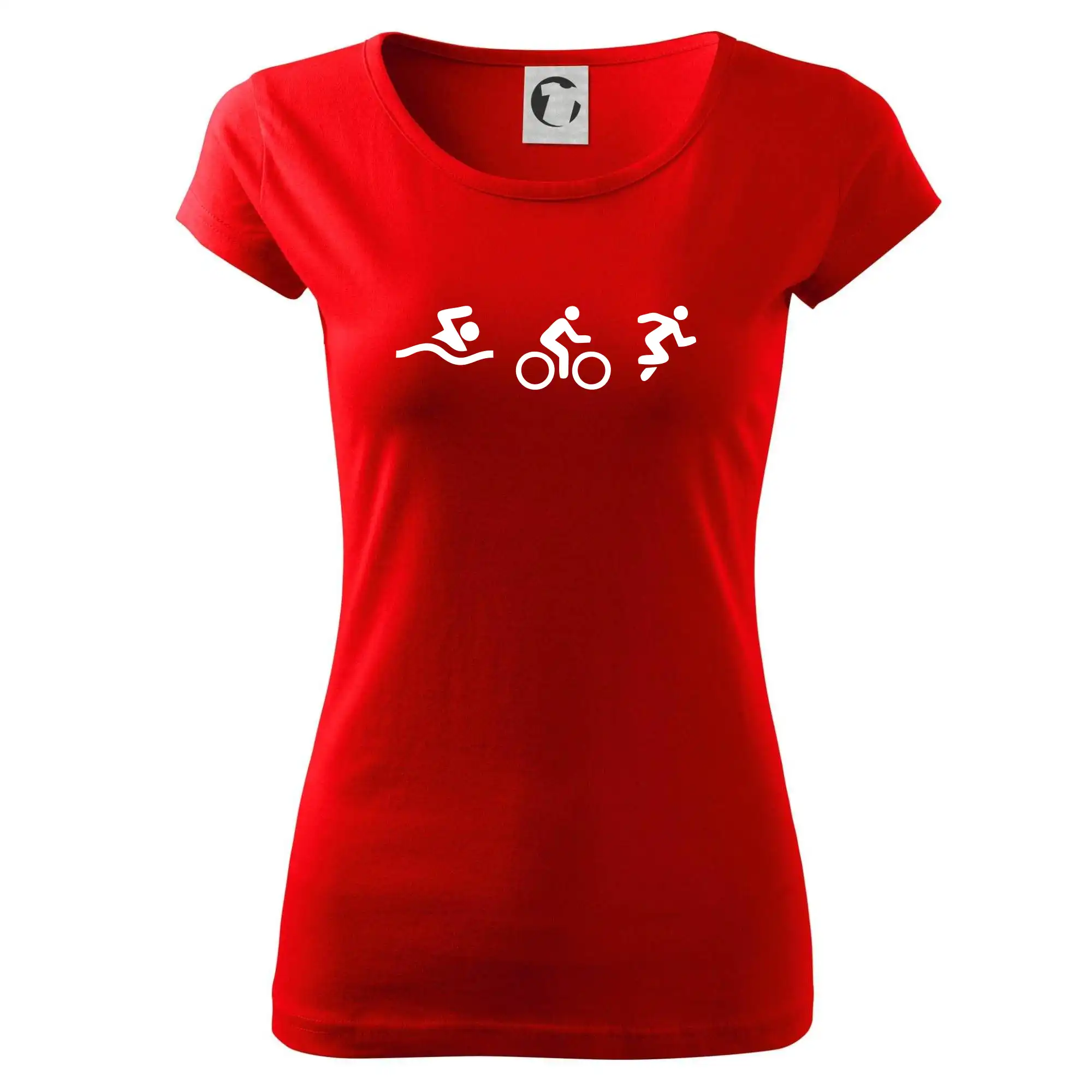 Tričko ako darček pre cyklistu - Triathlon postavy - Dámske tričko Pure