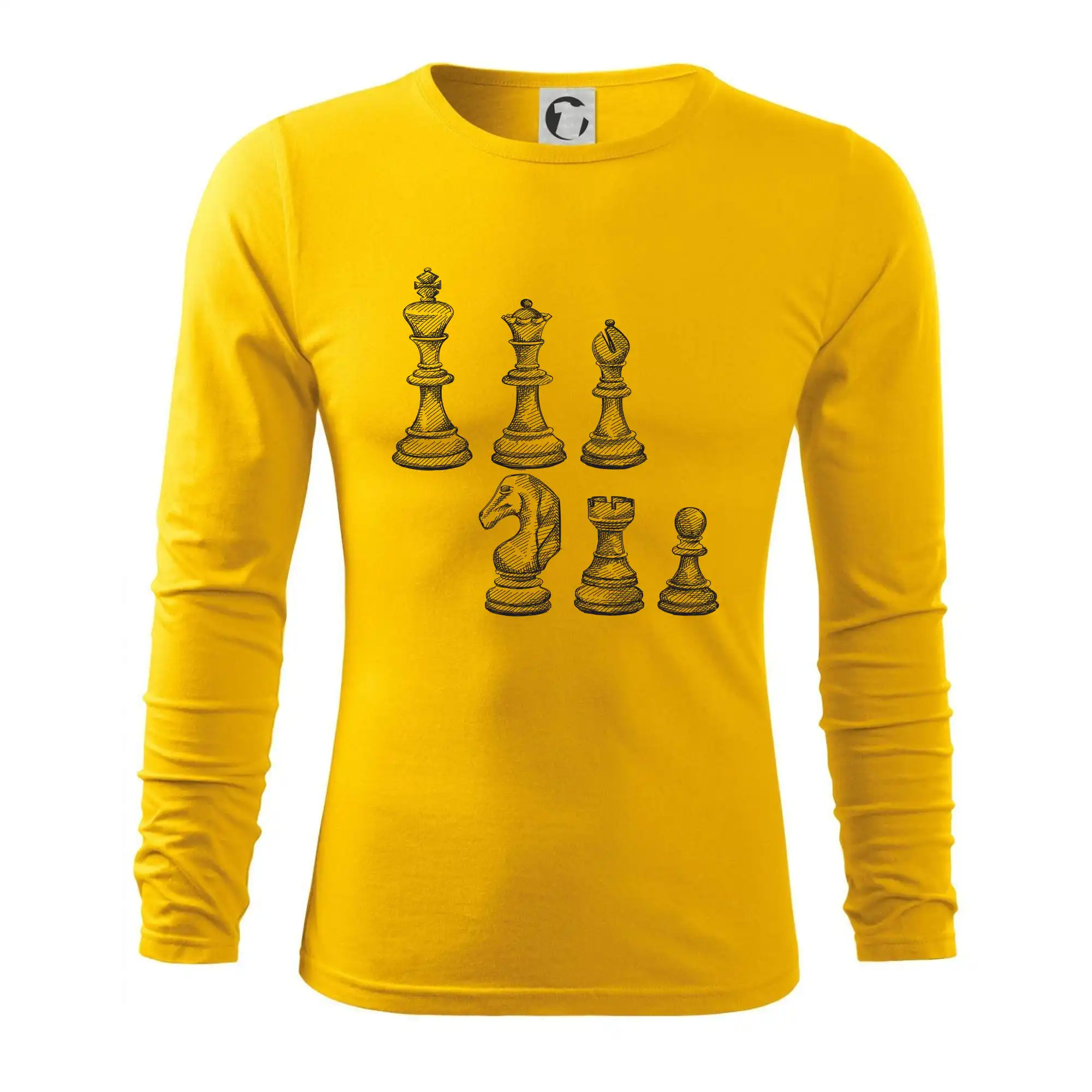 Tričká a mikiny so spoločenskými hrami  - Šachové figúrky kreslené - Tričko s dlhým rukávom FIT-T long sleeve