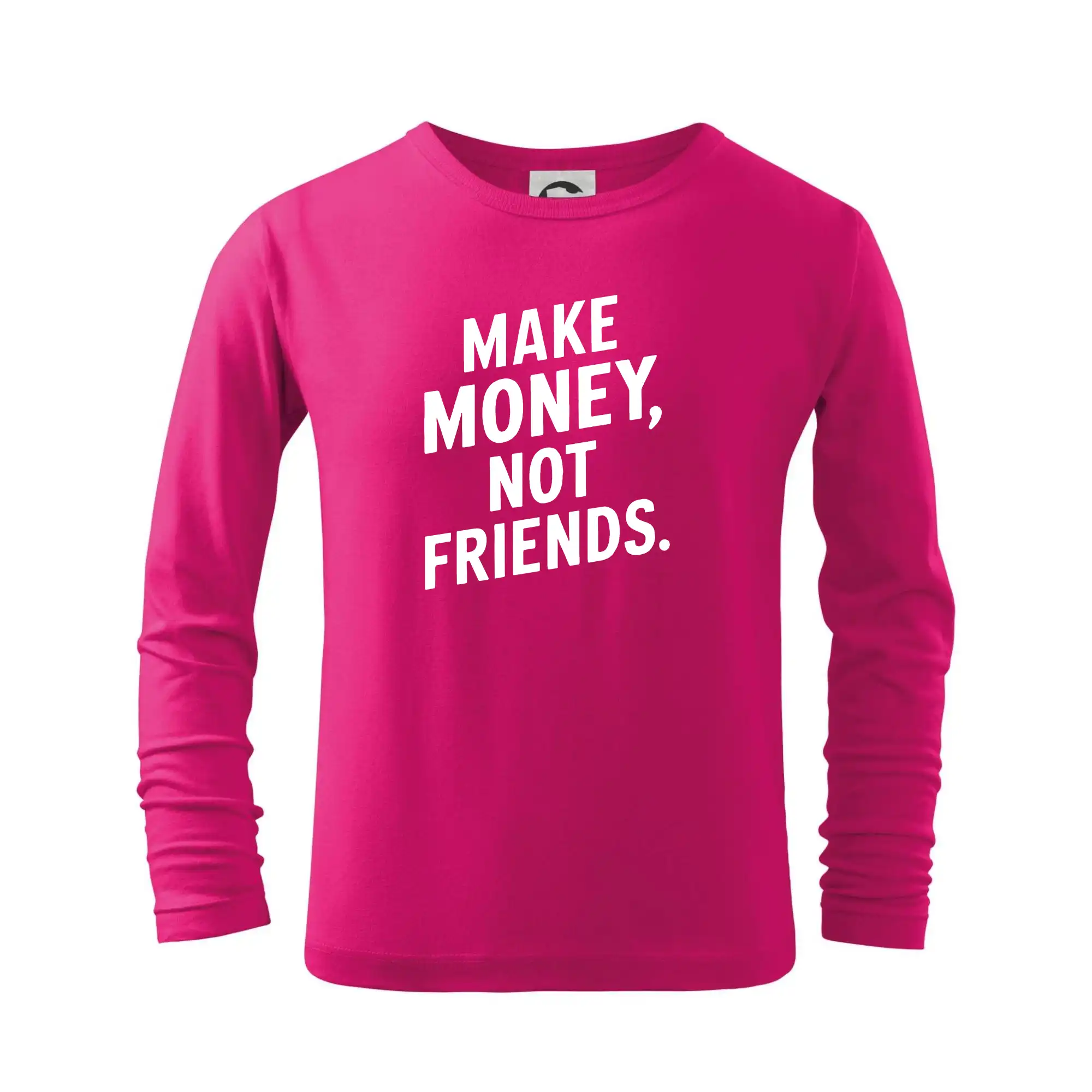 Ostatné nápisy - Make money not friends tiskací - Tričko detské Long Sleeve