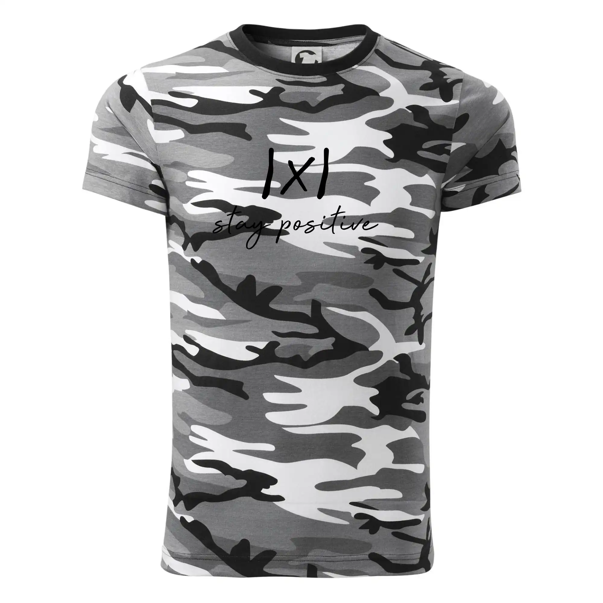 Vtipné tričká pre matematiky - Absolútna hodnota - stay positive - Army CAMOUFLAGE