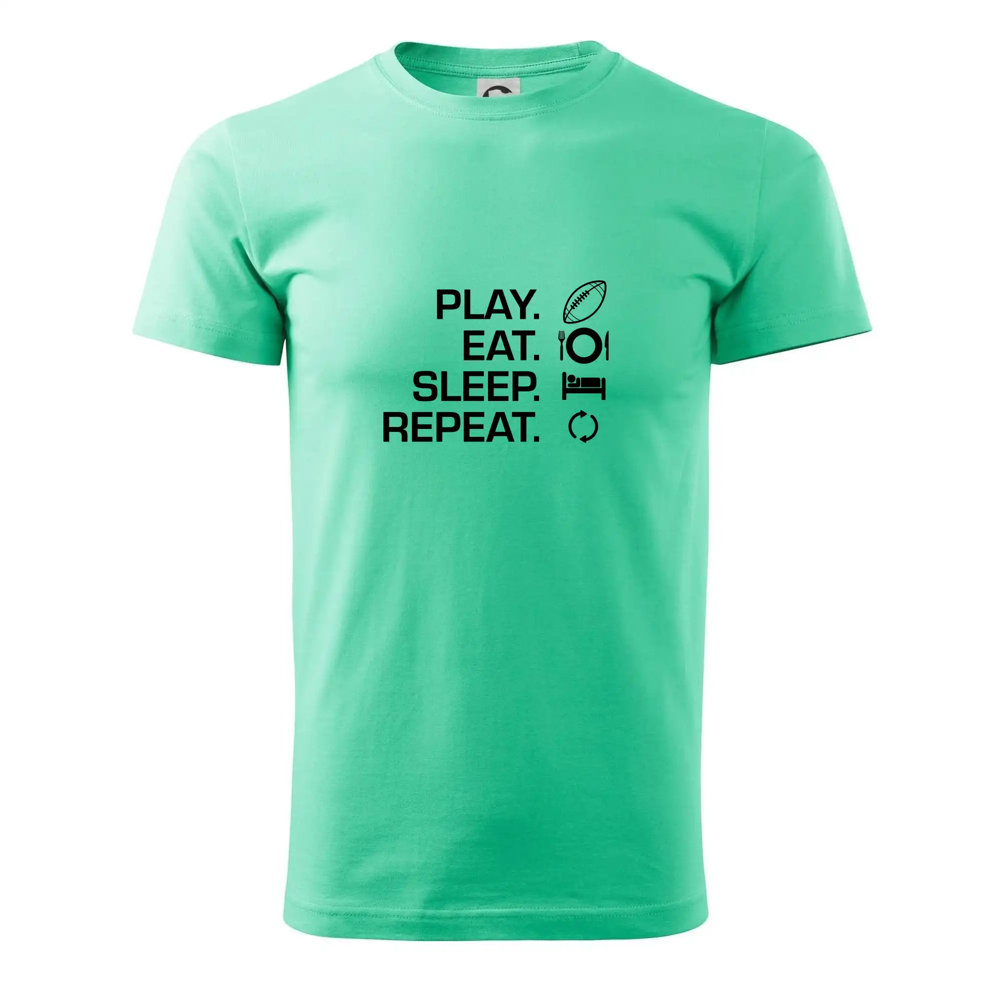 Tričká pre futbalistov - Play Eat Sleep Repeat americký fotbal - Pánske tričko nižšej gramáže