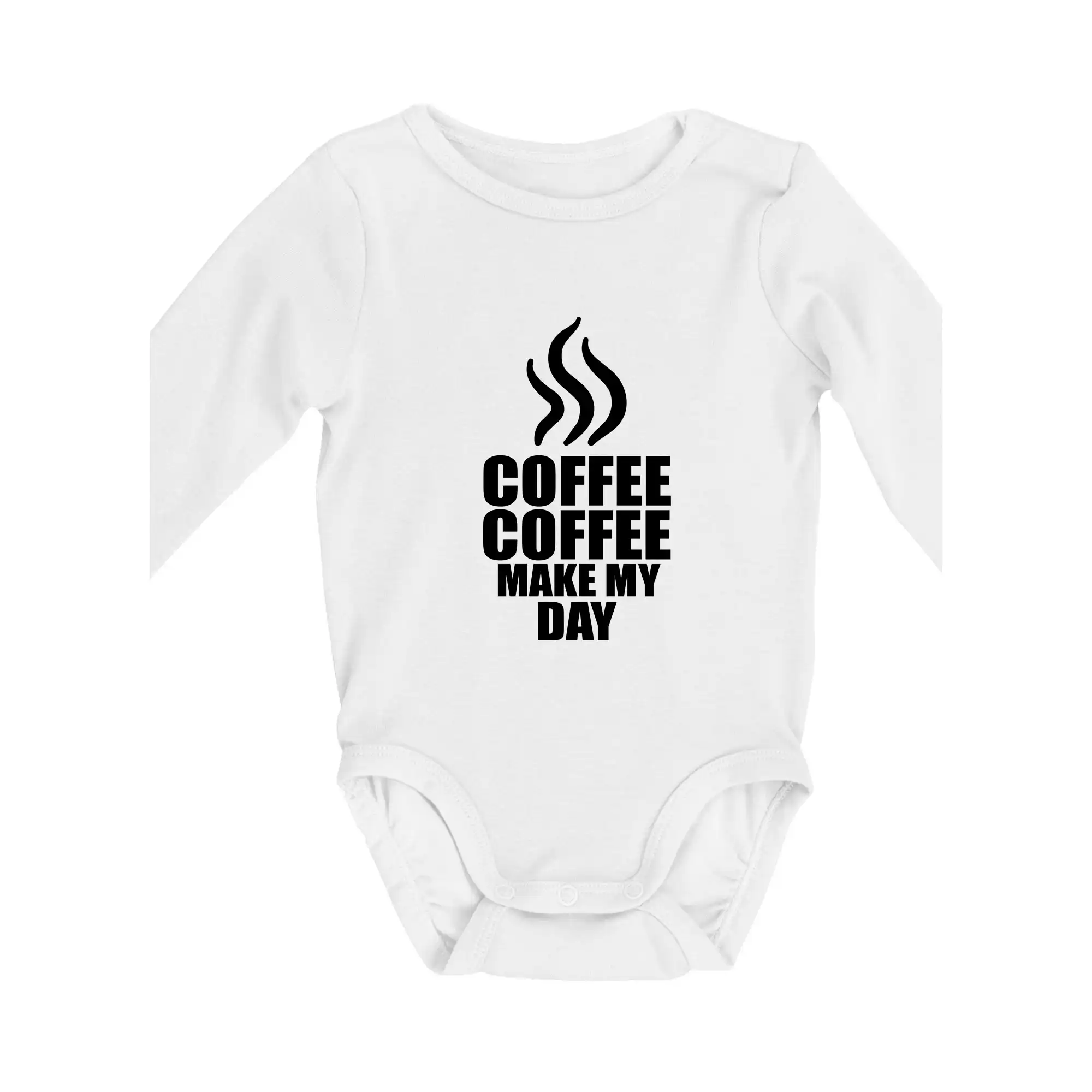 Motívy pre baristu a milovníkov kávy - Coffee makes my day - Body dojčenské s dlhým rukávom