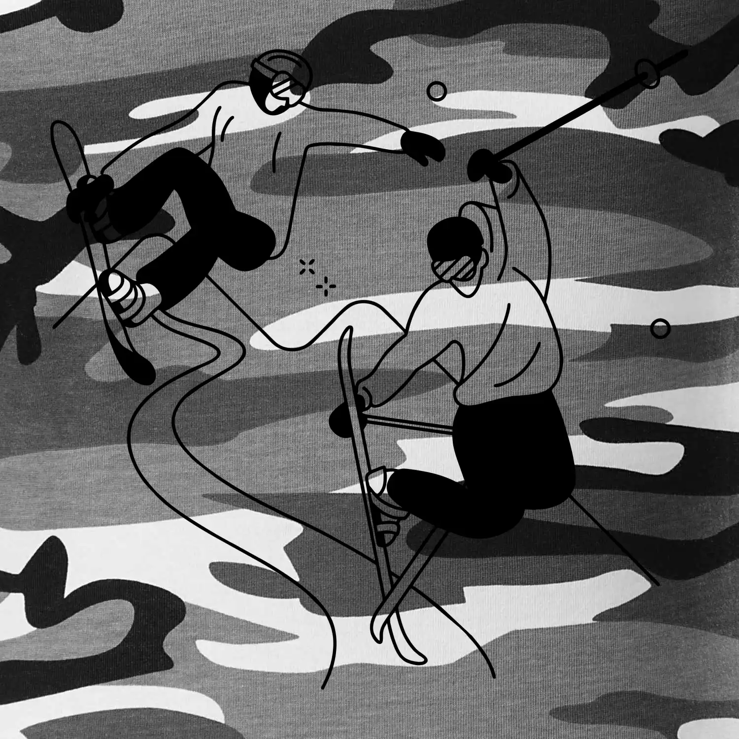 Lyžovaní - kresleny obrázek