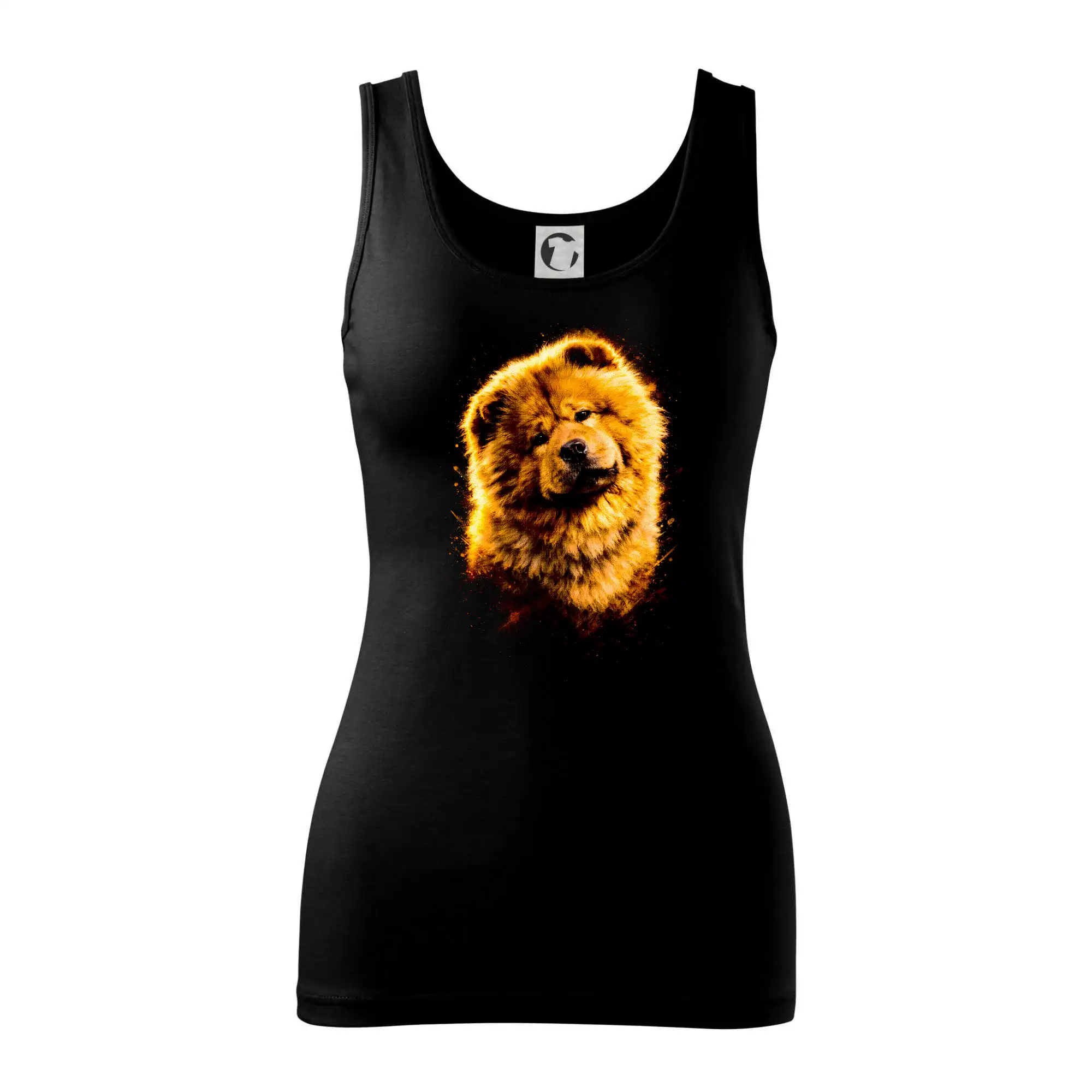 Ostatné psie plemená - Obrázok poltón Čau-čau sediaci - Dámske tielko