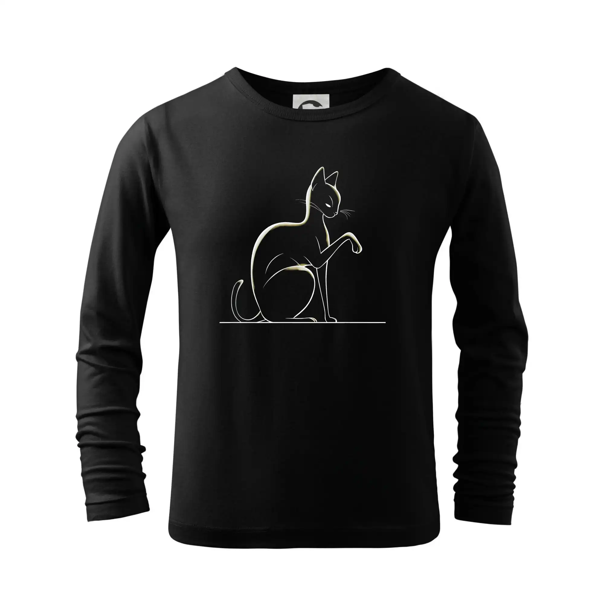 Vtipná tričká s mačkou - Mačka nasvietená - Tričko detské Long Sleeve