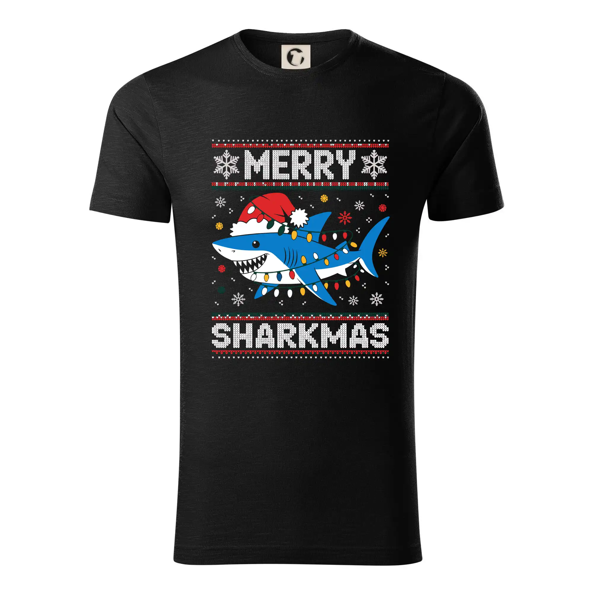 Vianočné tričká - Merry Sharkmas - Tričko z organickej bavlny