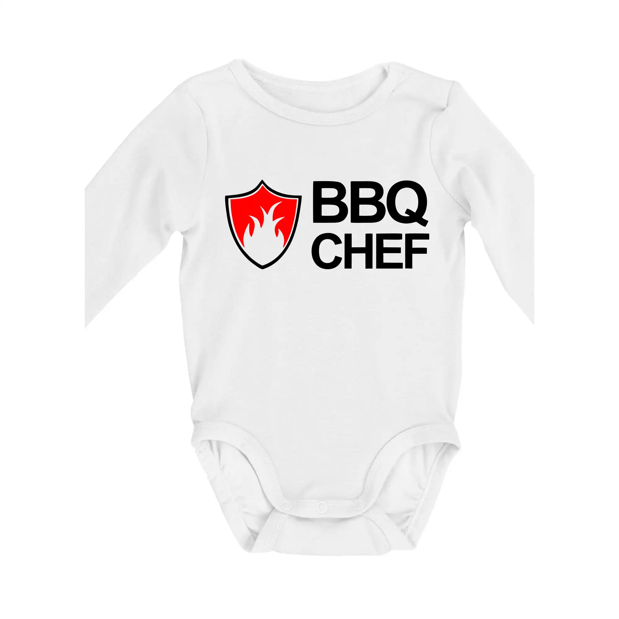 Tričká a zástery na grilovanie - Grilovanie - BBQ Chef - Body dojčenské s dlhým rukávom