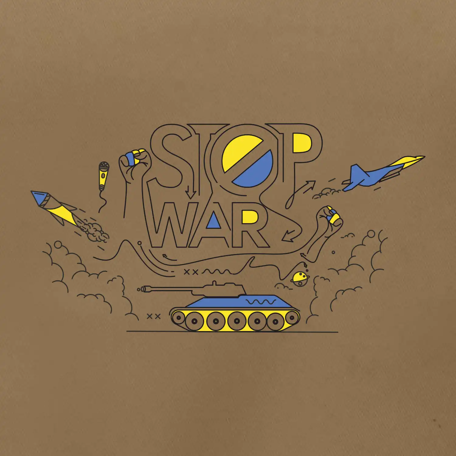Stop war - Ukrajinské barvy