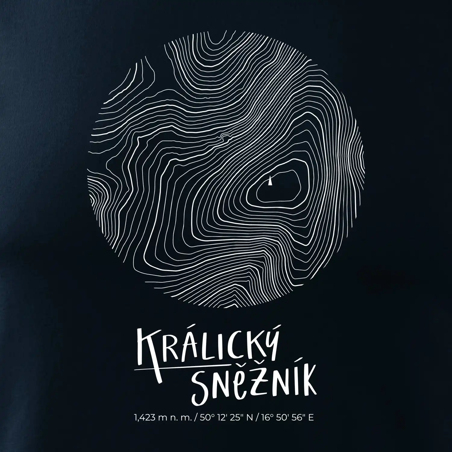Králický Sněžník - vrstevnice v kruhu