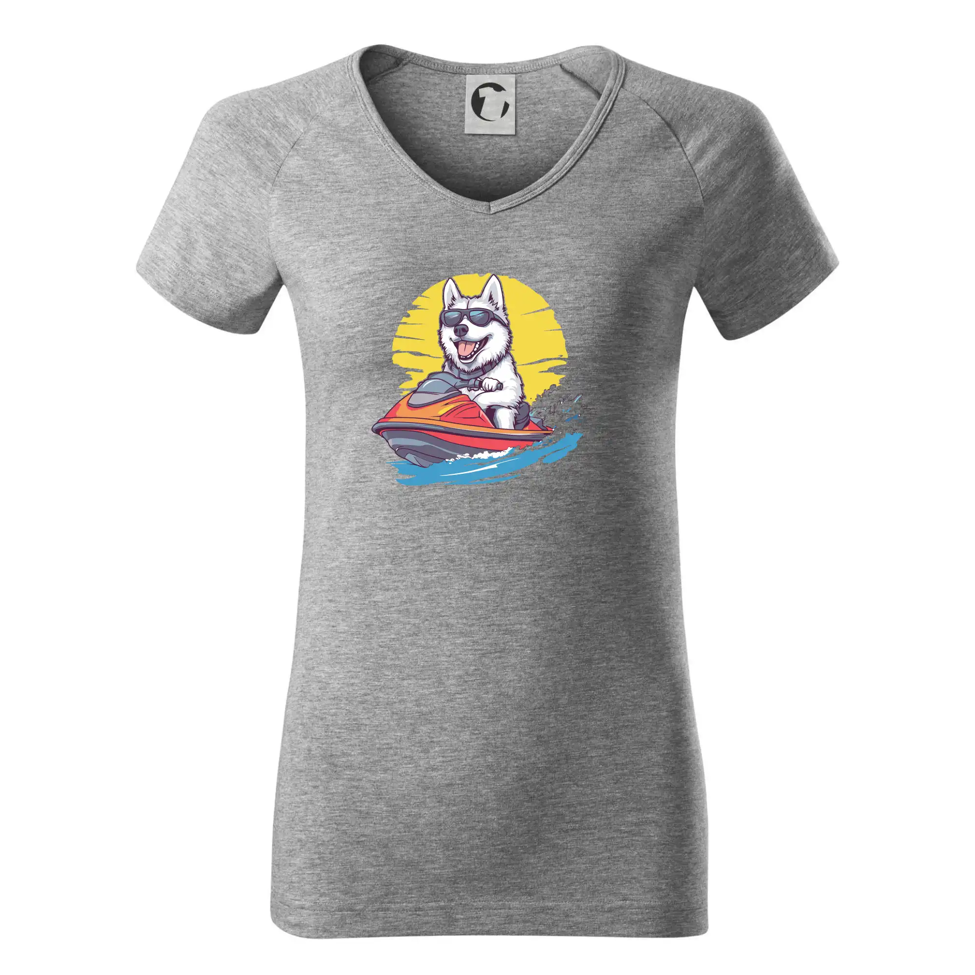 Husky na vodním skútru