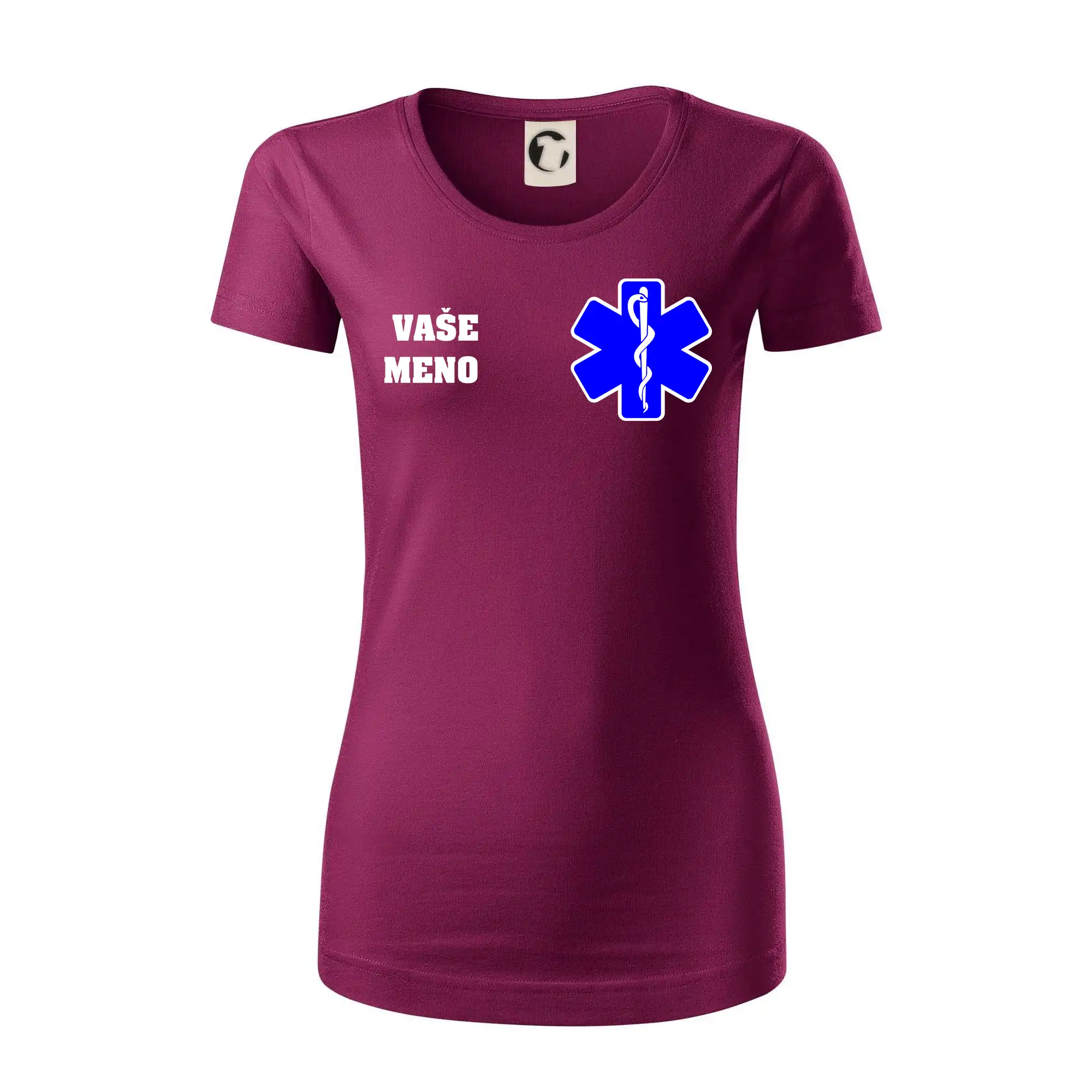 Originálne tričká pre hasičov - Rescue - Vaše meno - Dámske tričko z organickej bavlny Origin (GOTS)