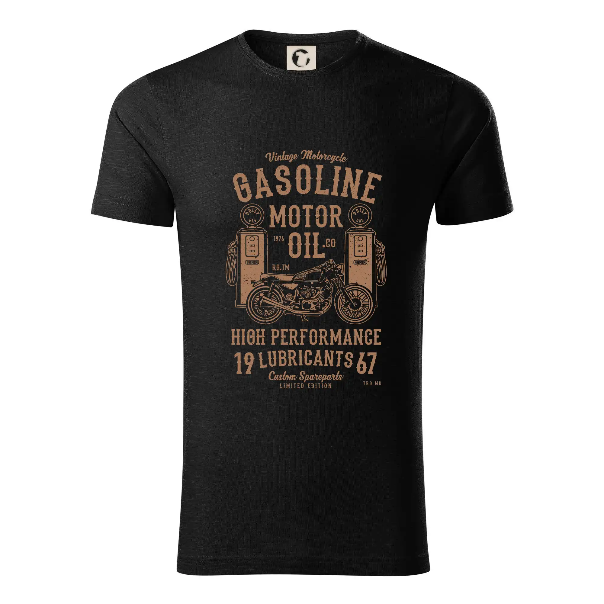 Tričká a mikiny s potlačou motoriek – pre pravých motorkárov - Gasoline Motor Oil - Tričko z organickej bavlny
