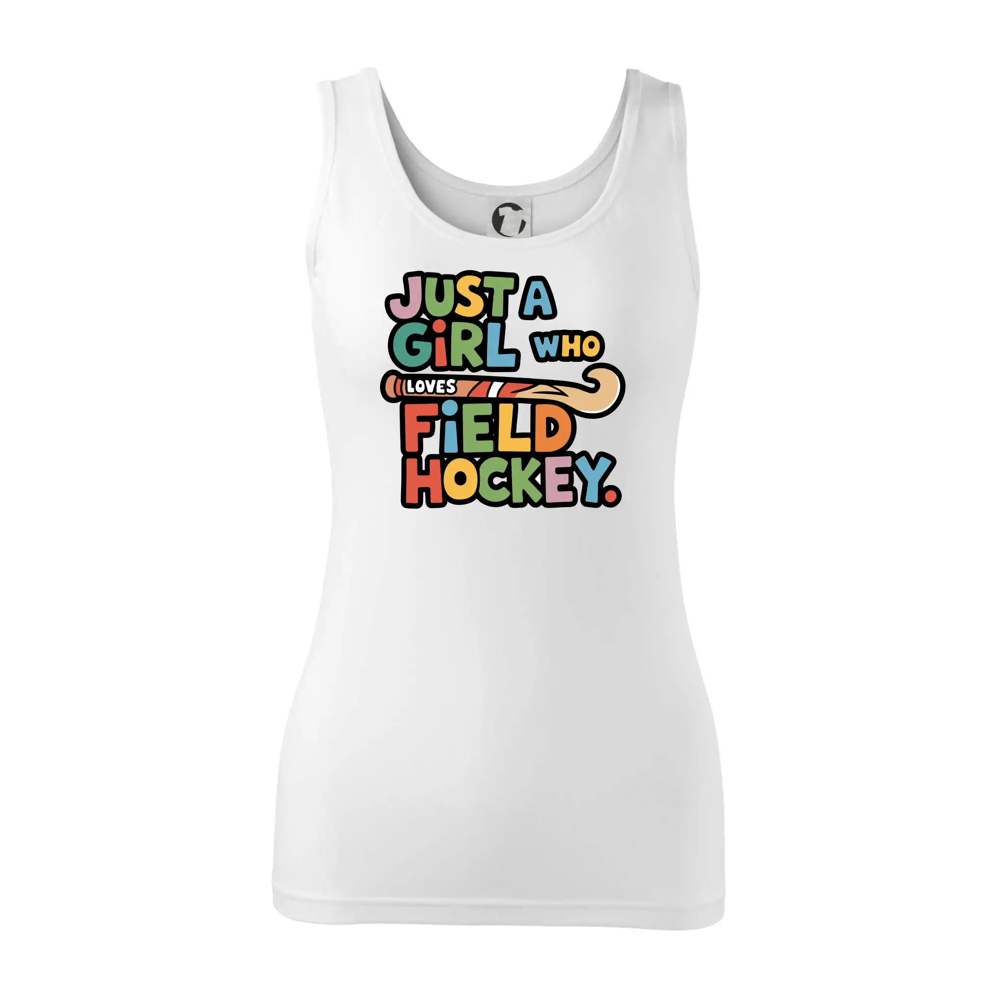 Barevný nápis Just a girl who loves field hockey