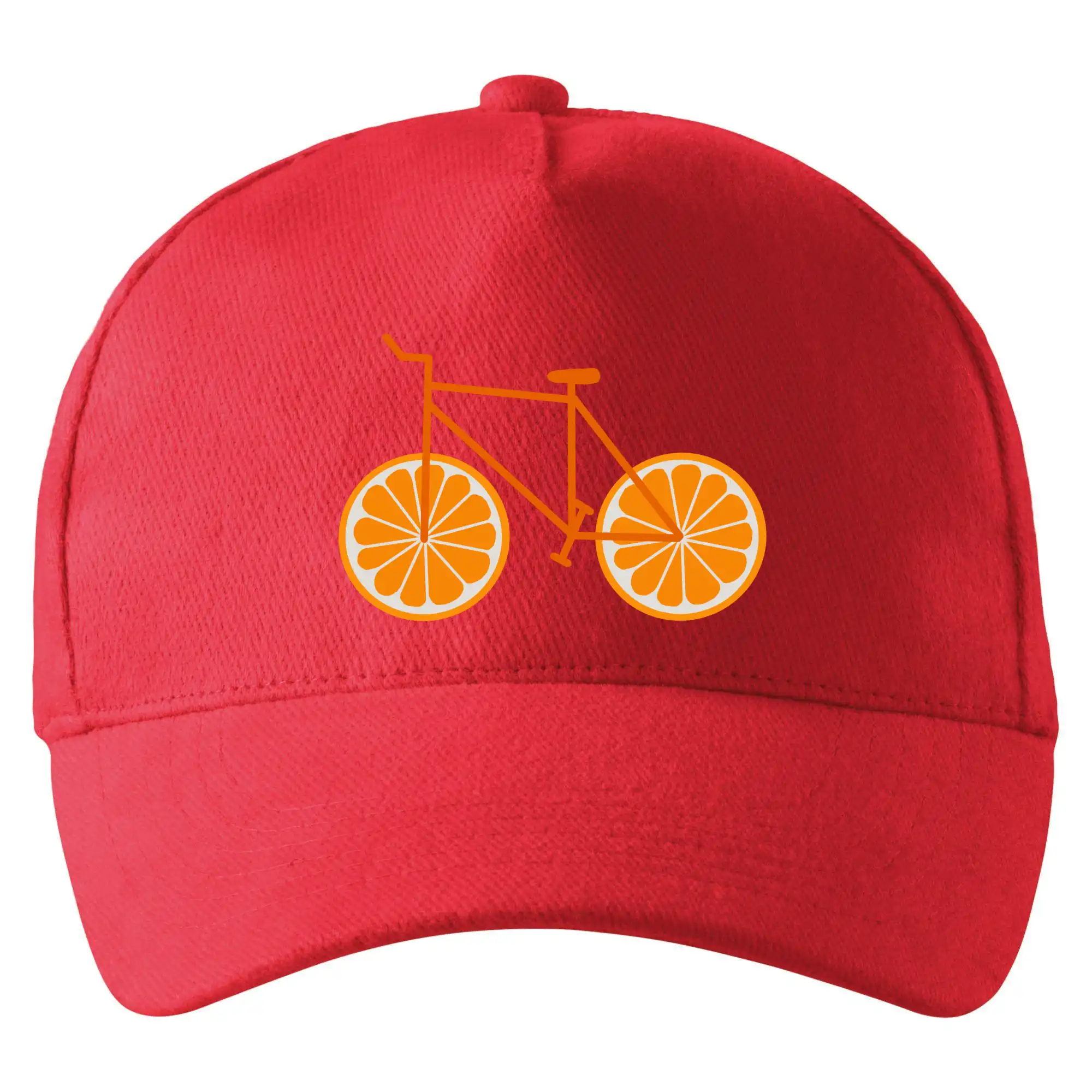 Tričko ako darček pre cyklistu - Bicykel pomaranč - Šiltovka so zahnutým šiltom a mosaznou sponou