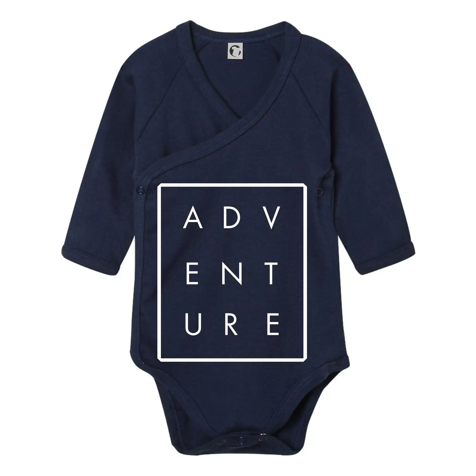 Trička pre cestovateľov - Adventure obdĺžnik - Body zavinovacie s dlhým rukávom