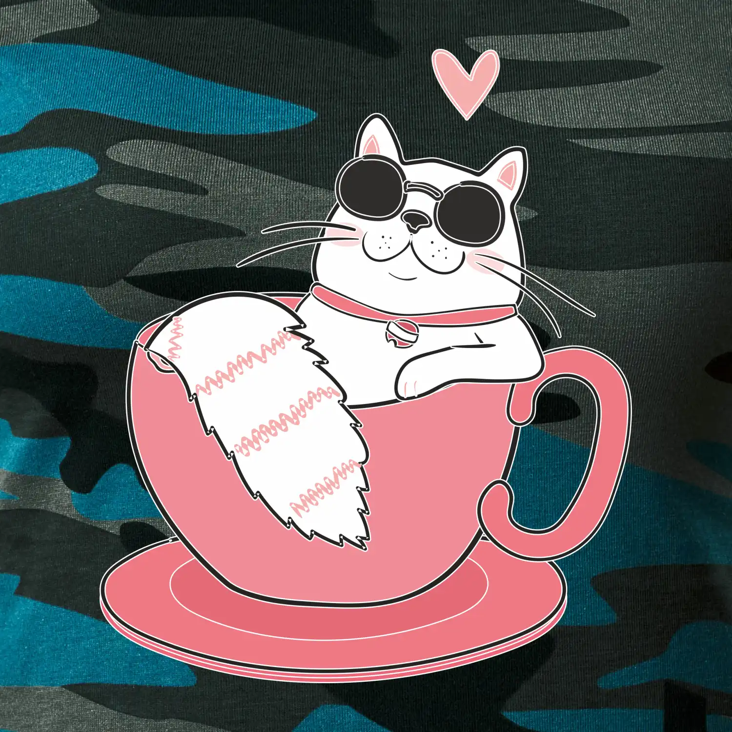 Hustá kočka v hrníčku