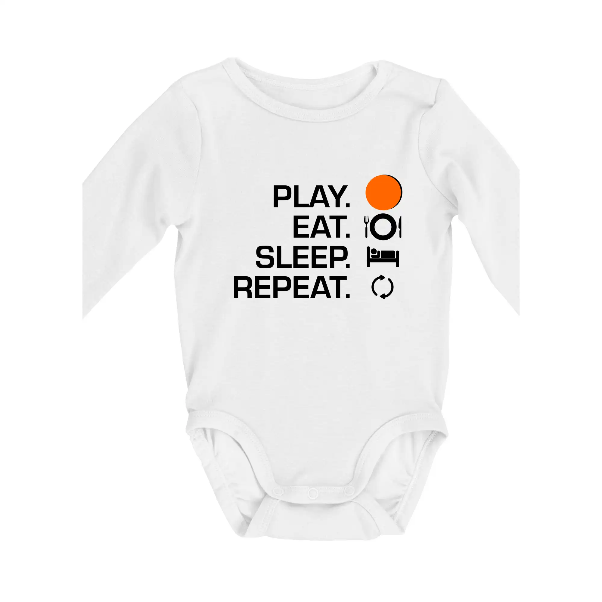 Ostatné športy - Hokejbal - Play eat sleep repeat - Body dojčenské s dlhým rukávom
