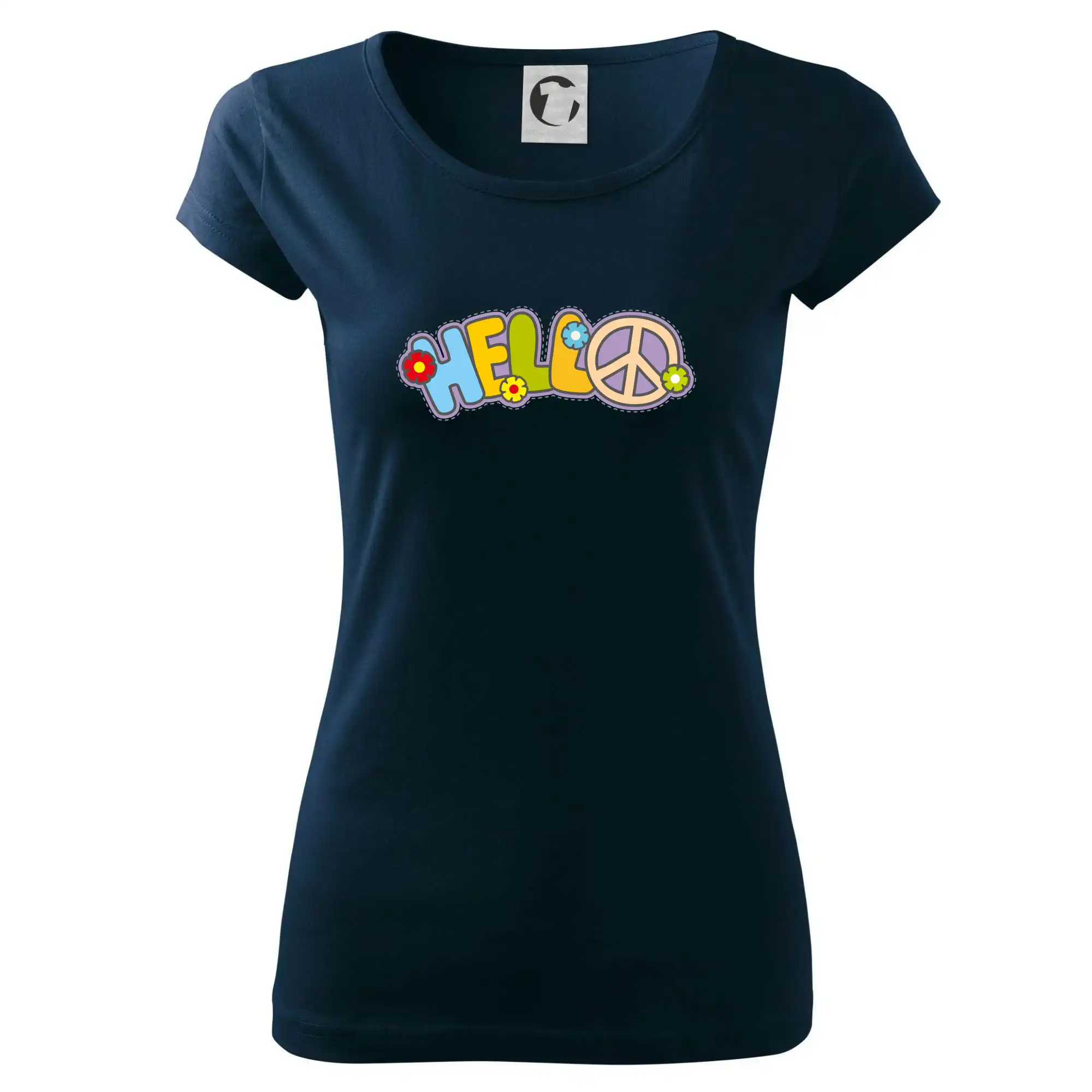 Tričká pre pohodový ľudí - Hello hippie symbol - Dámske tričko Pure