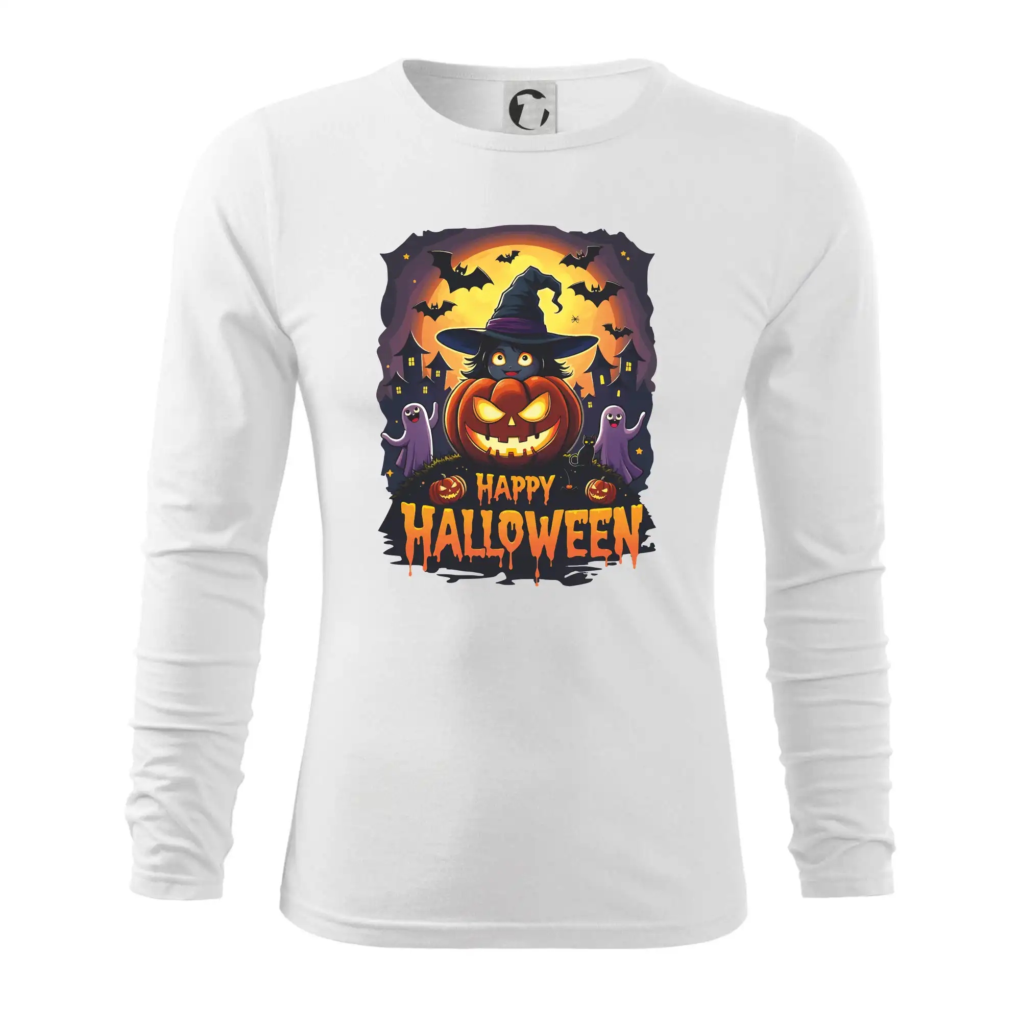 Grafické tričká - Happy Halloween - Tričko s dlhým rukávom FIT-T long sleeve